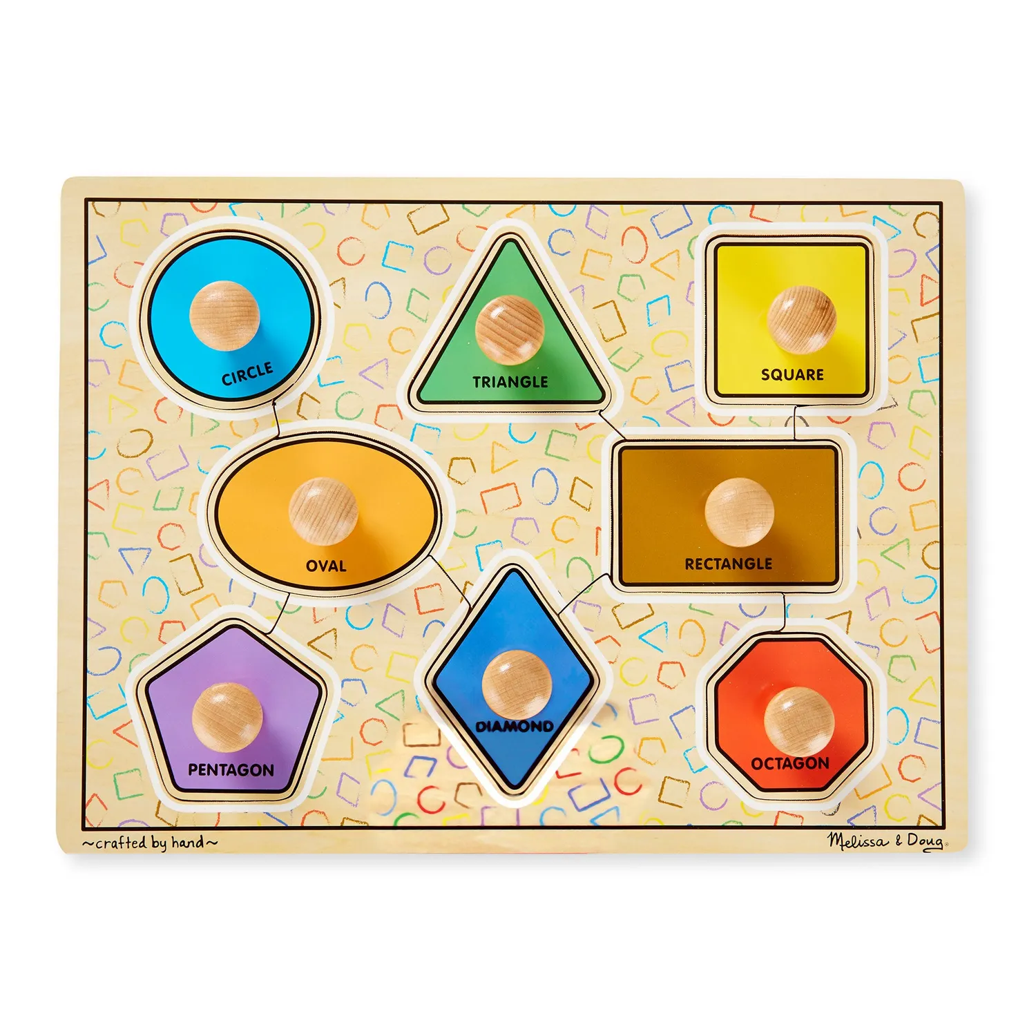 Melissa & Doug Deluxe Steckpuzzle Formen Holz 8-teilig