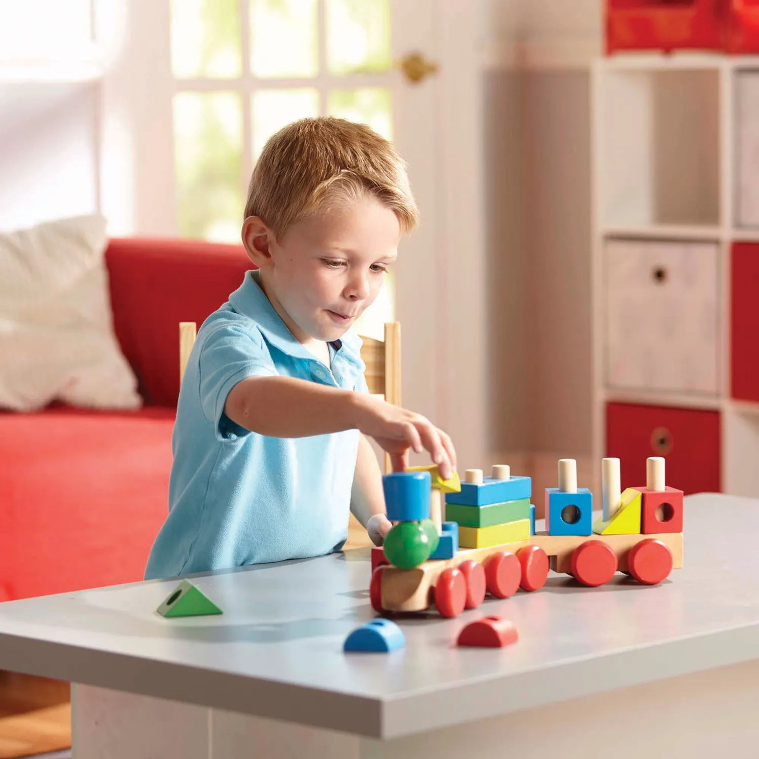 Melissa & Doug Stacking Train Holz-Stapelzug 15-tlg bunt