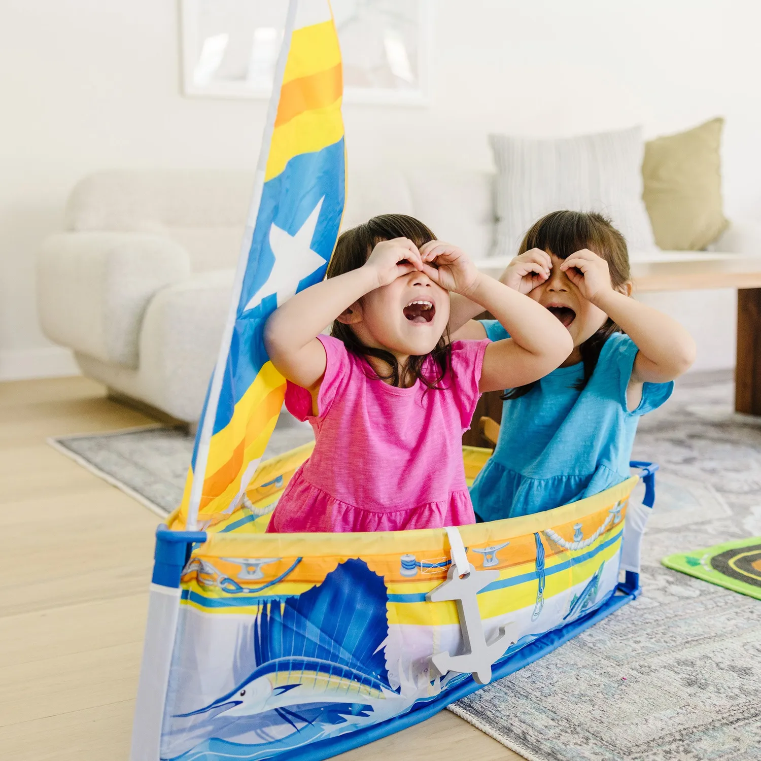 Melissa & Doug Let's Explore Sailboat Spielzelt 90x90cm