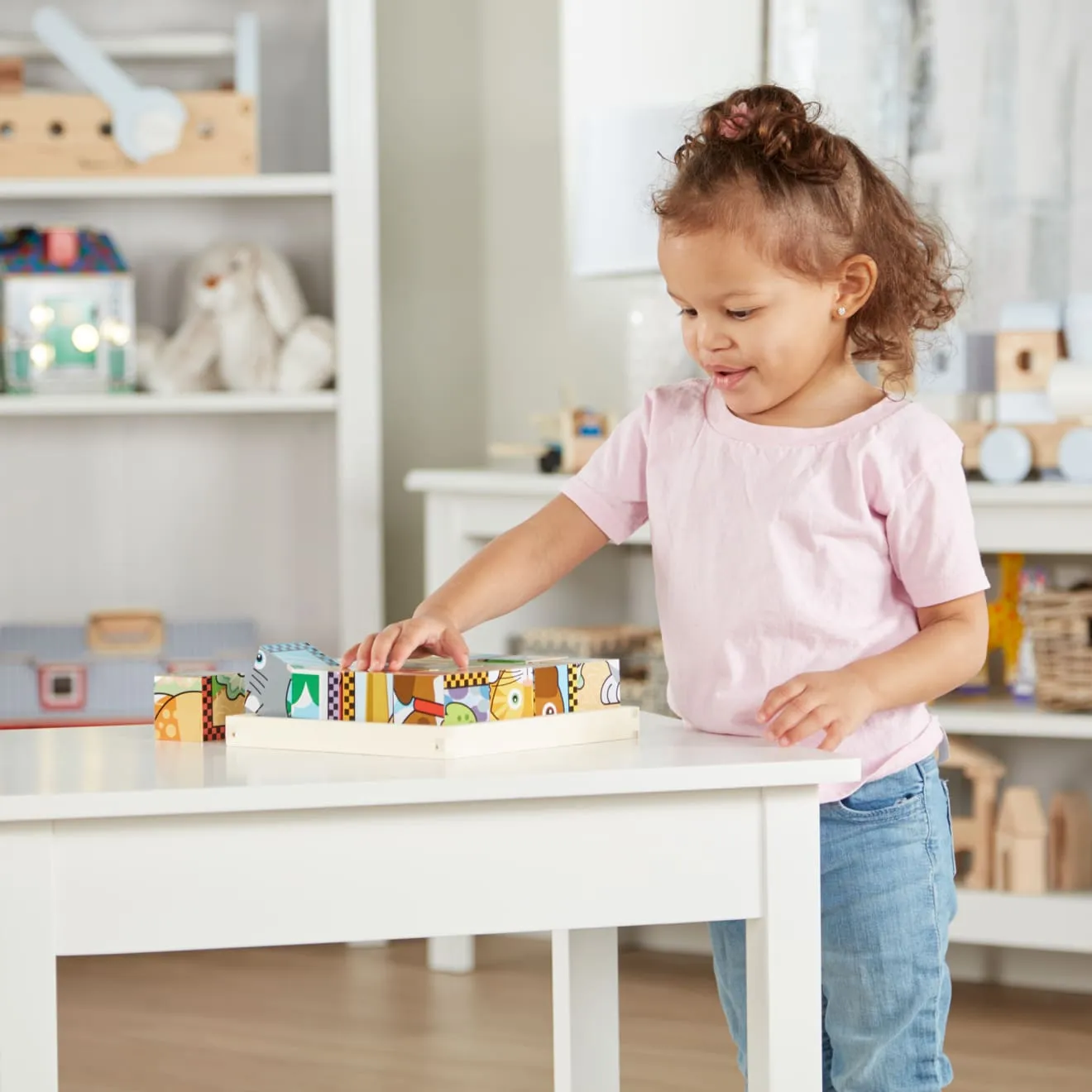 Melissa & Doug Pets Würfelpuzzle Holz 16 Würfel