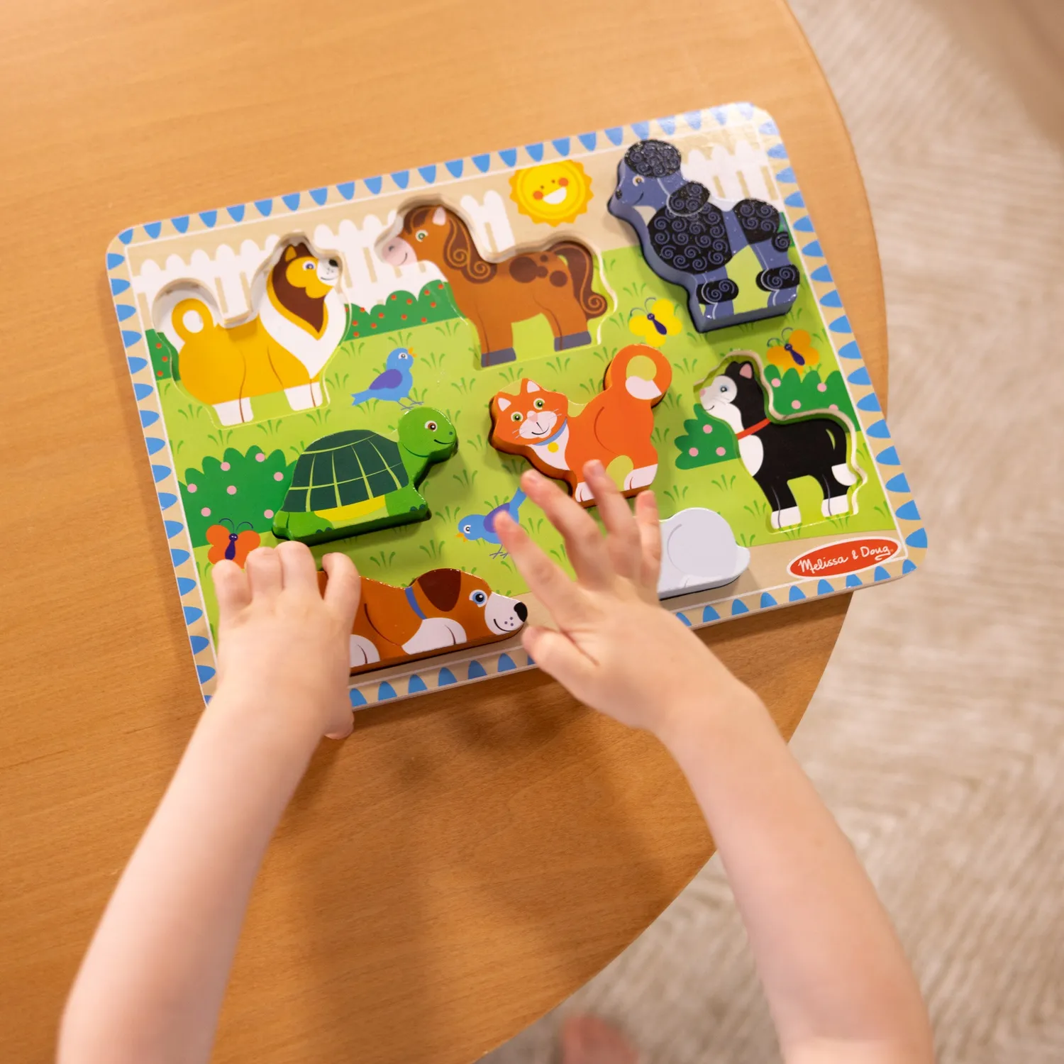 Melissa & Doug Pets Chunky Puzzle Holzpuzzle 8 Teile ab 2 Jahre
