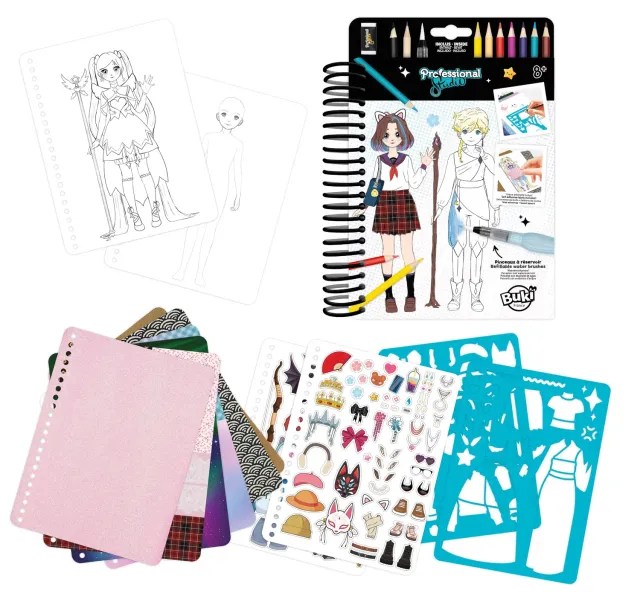 Buki France Manga Modebuch CM201 Kreativset A5 Aquarell