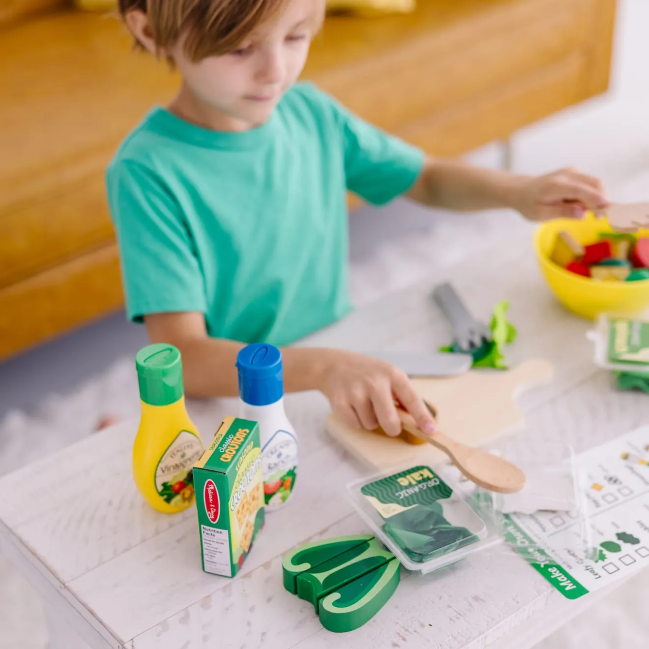 Melissa & Doug Slice & Toss Salat Set 52-tlg Filz Holz