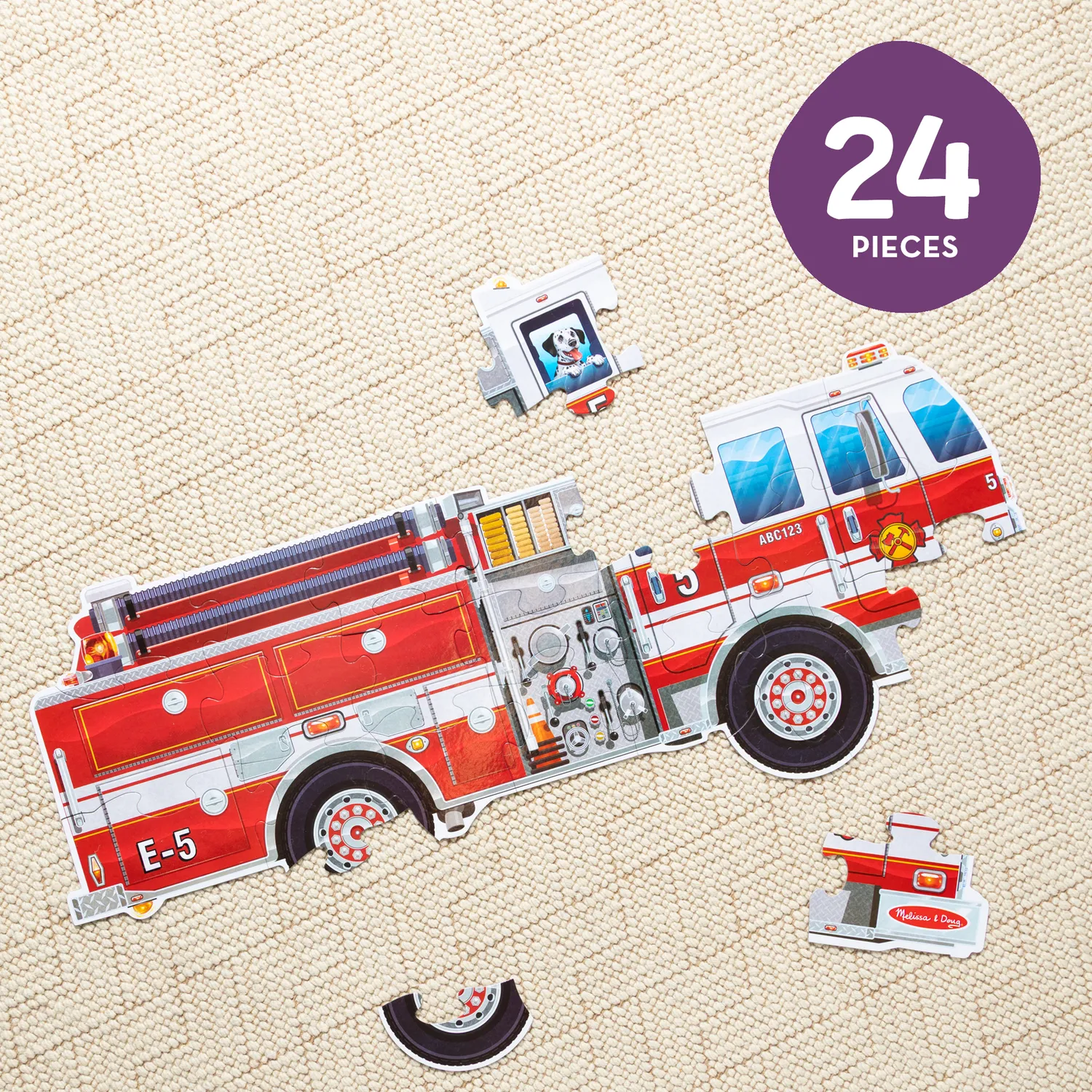 Melissa & Doug Giant Fire Truck Bodenpuzzle 24 Teile XXL