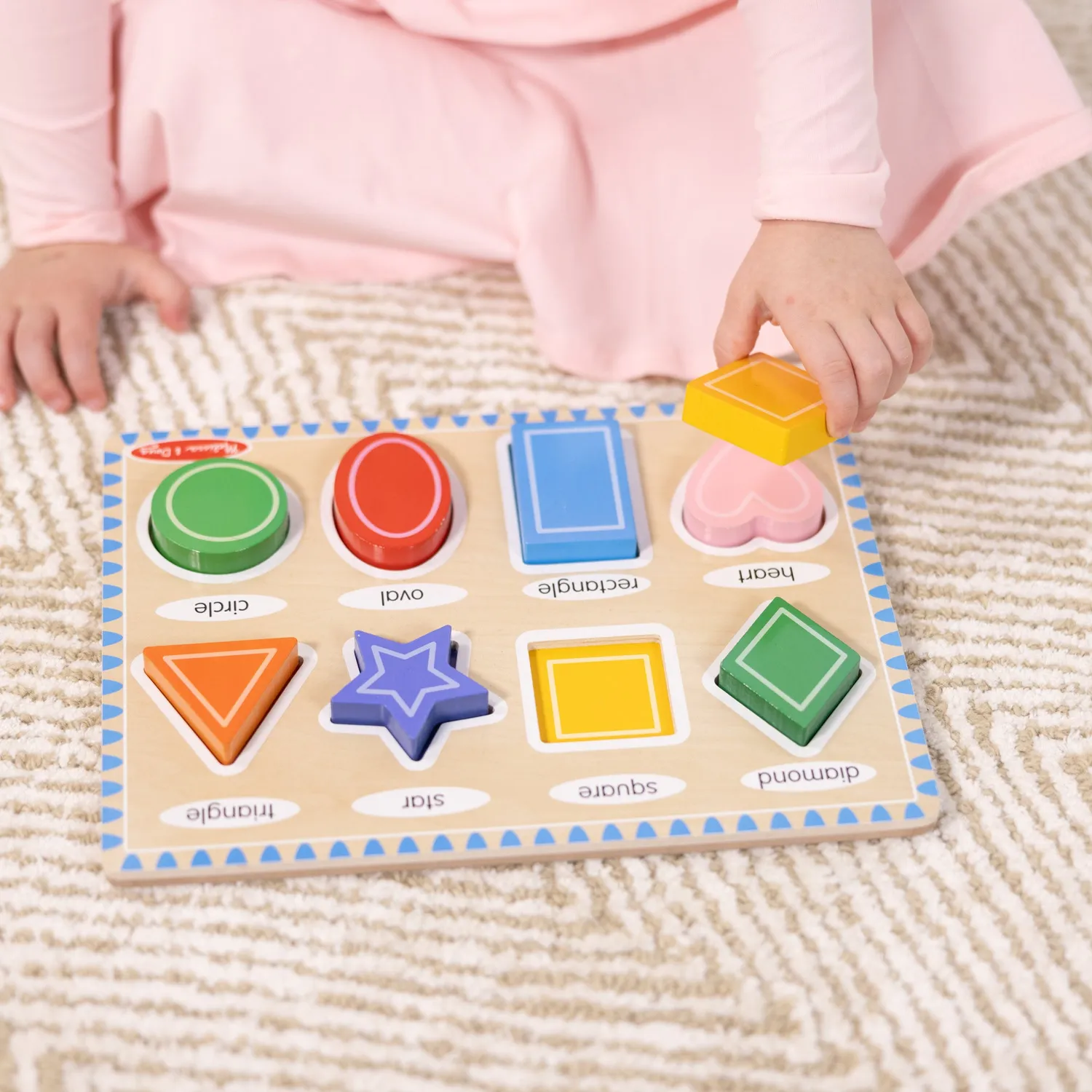 Melissa & Doug Shapes Holzpuzzle 8 Teile Formen Steckpuzzle