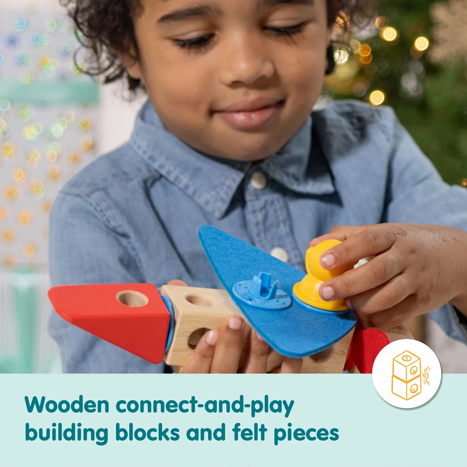 Melissa & Doug Blockables Fahrzeuge Bausteine Holzset