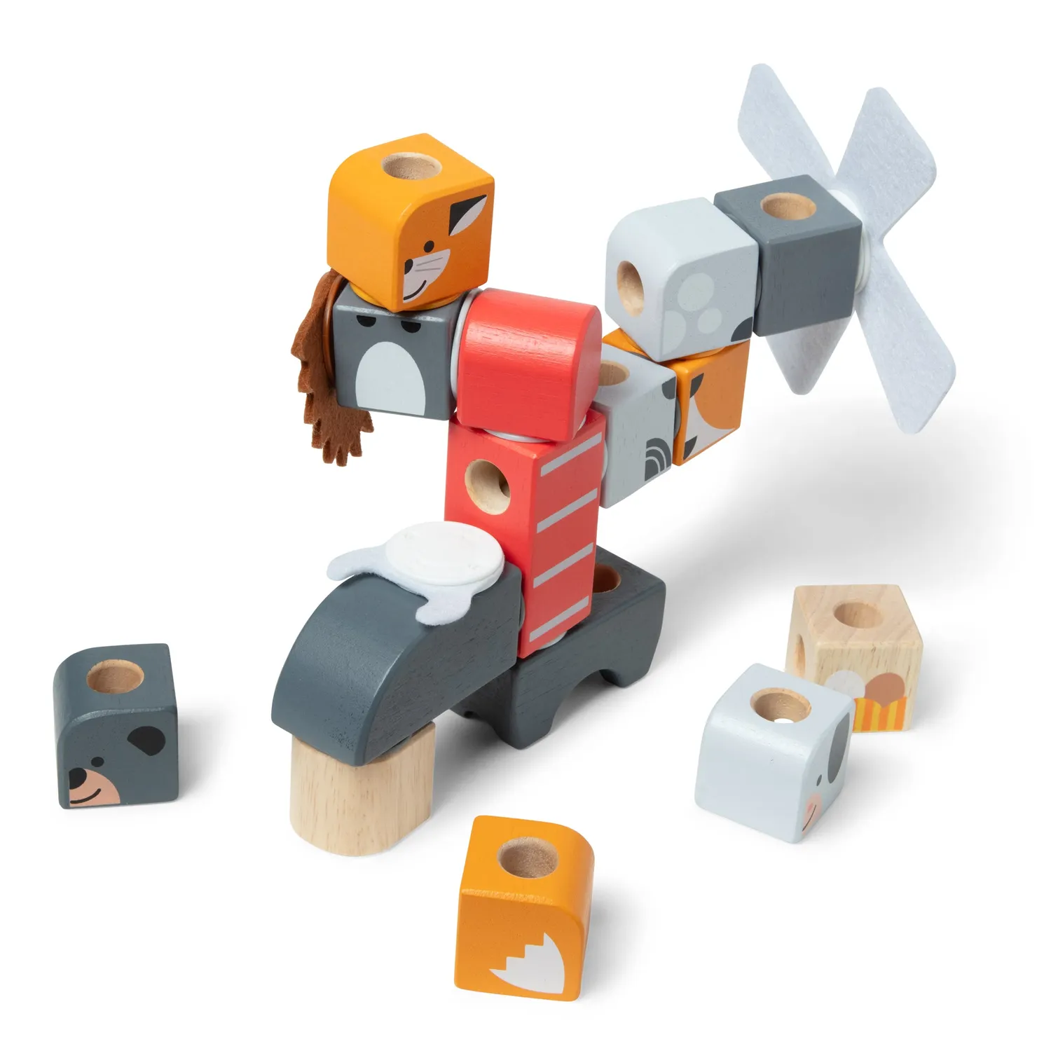 Melissa & Doug Blockables Farm Woodland Bausteine 2er-Set Holz