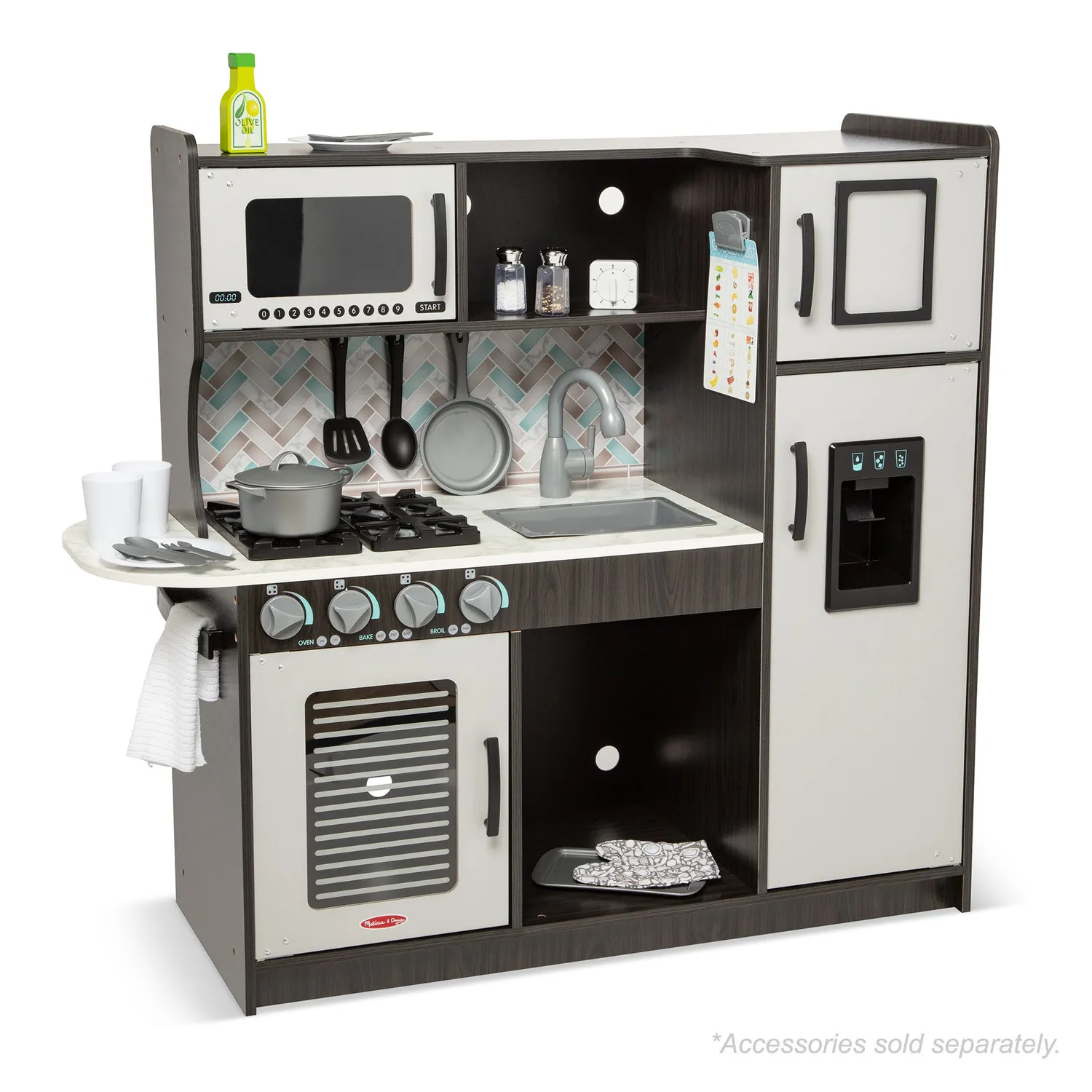 Melissa & Doug Chef's Kitchen Spielküche Anthrazit Holz