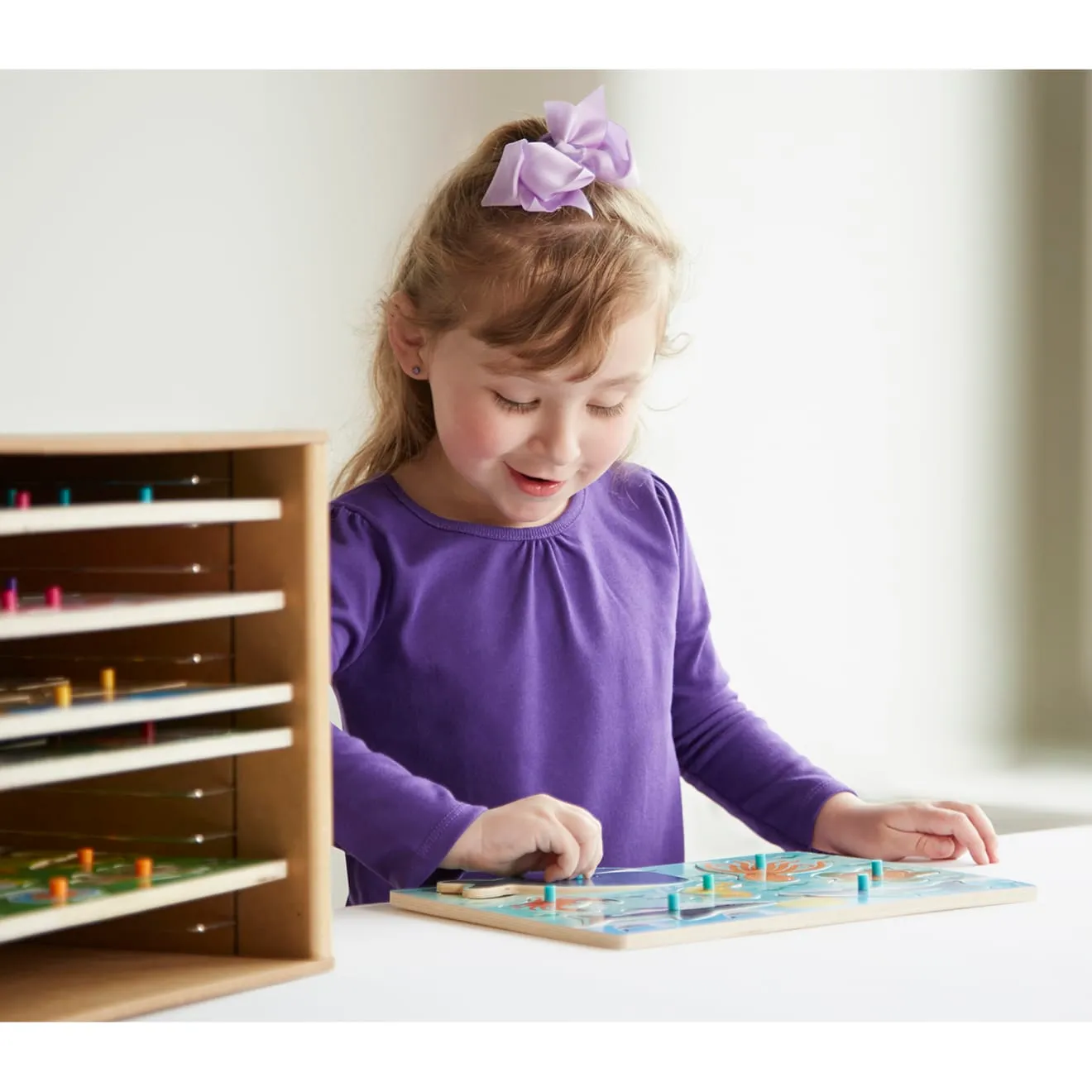 Melissa & Doug Natural Wood Puzzle Case Puzzlebox Holz 12 Fächer