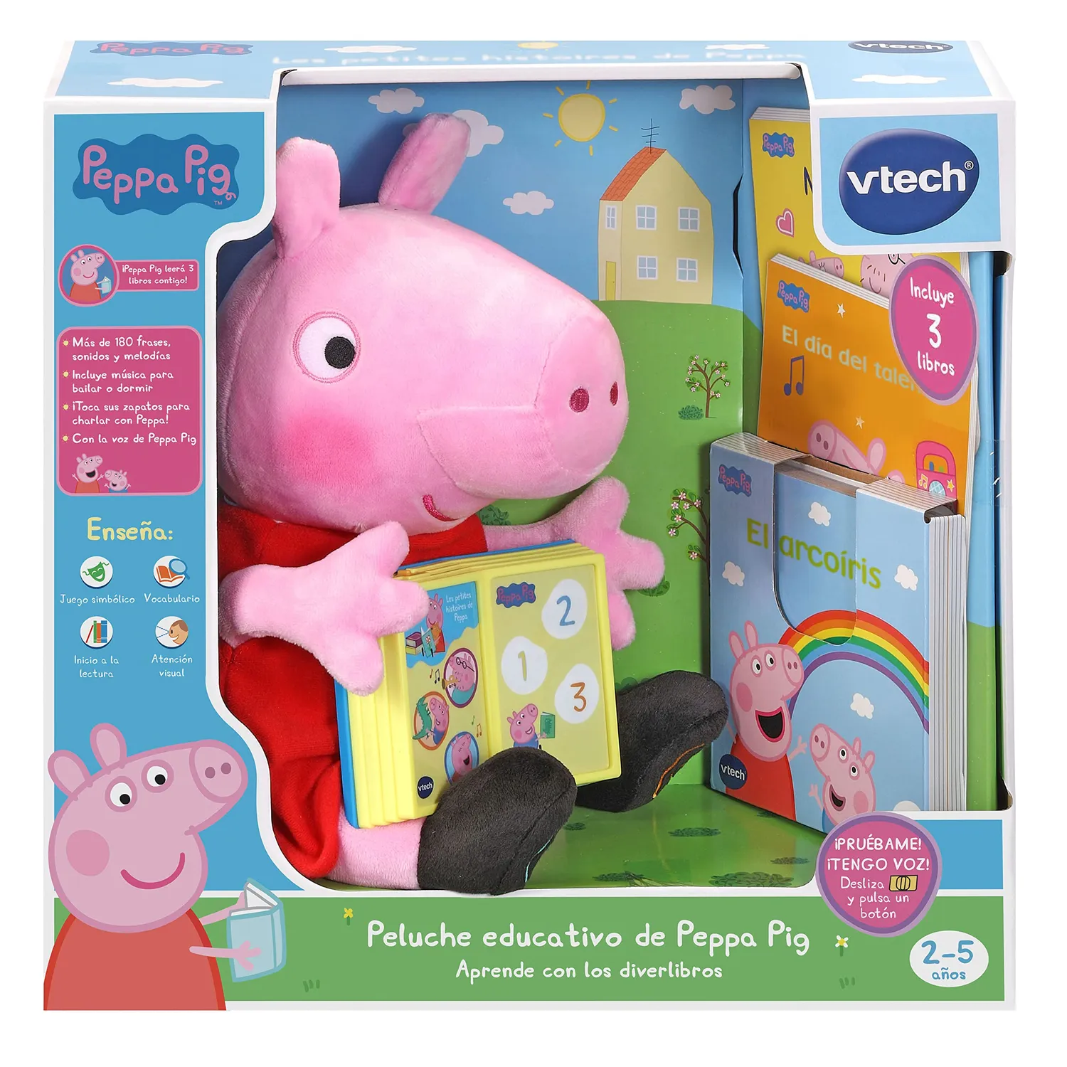 VTech Peppa 80-552222 Plüschtier spanisch mit Hörbüchern