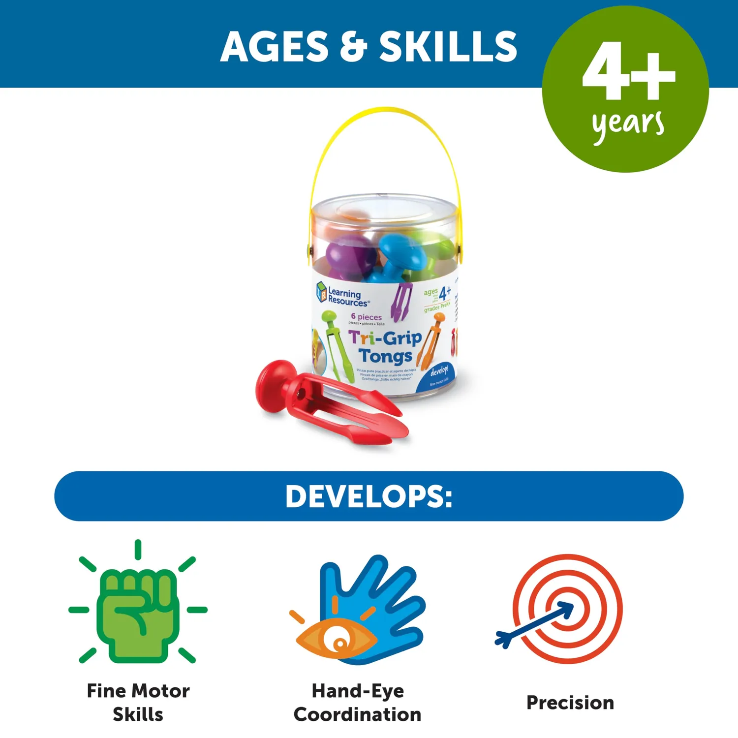 Learning Resources Skill Builders Tri-Grip Zange Motorikspielzeug einfarbig