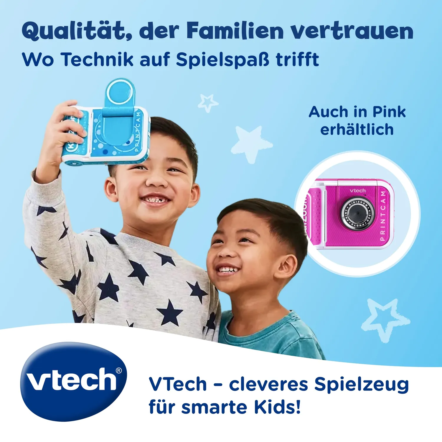 VTech KidiZoom Print Cam Kinderkamera blau mit Drucker