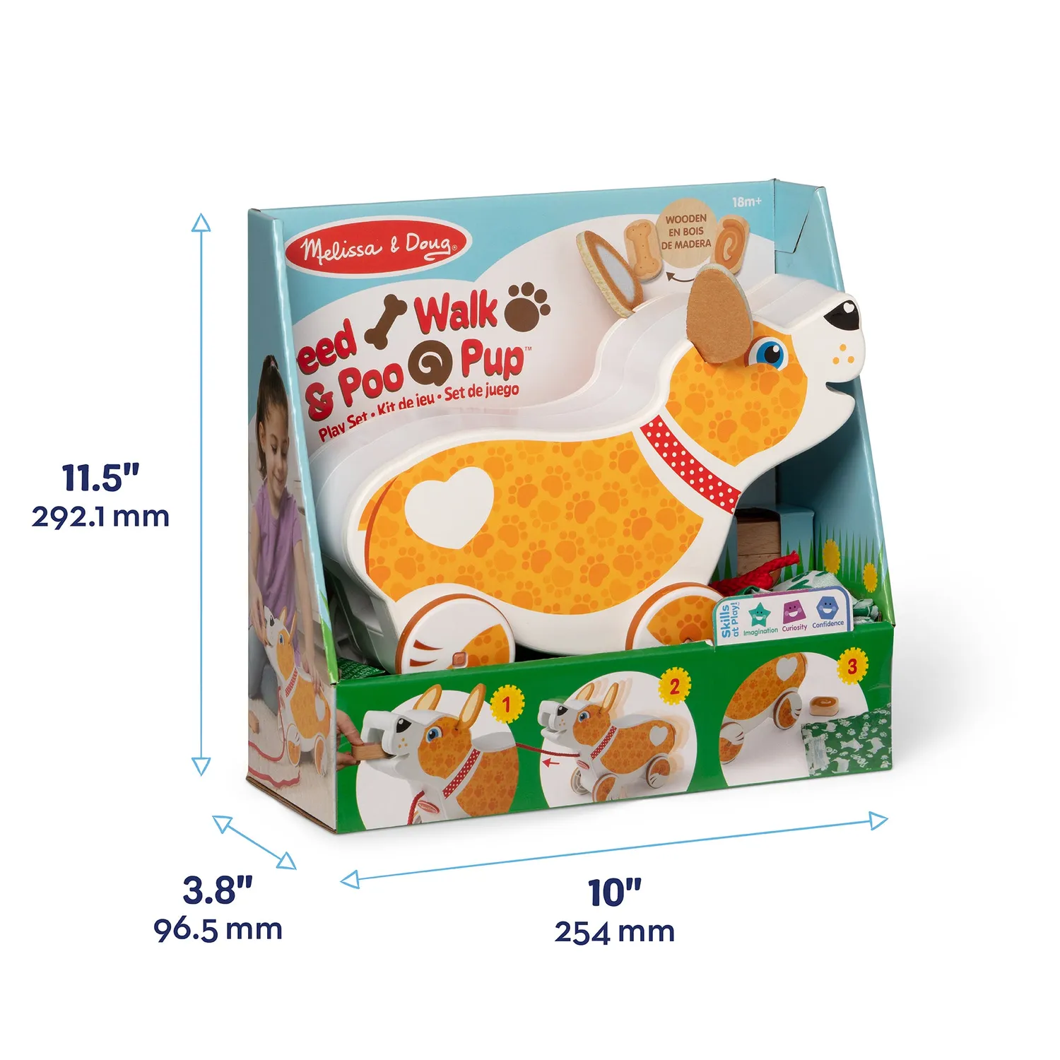 Melissa & Doug Feed Walk Poo Pup Nachzieh-Hund Holz