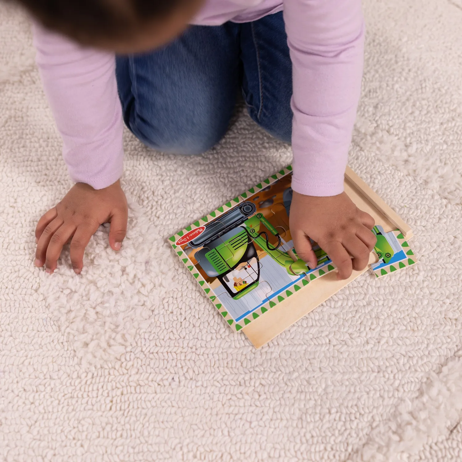 Melissa & Doug Construction Holzpuzzle Baufahrzeuge 4x12 Teile