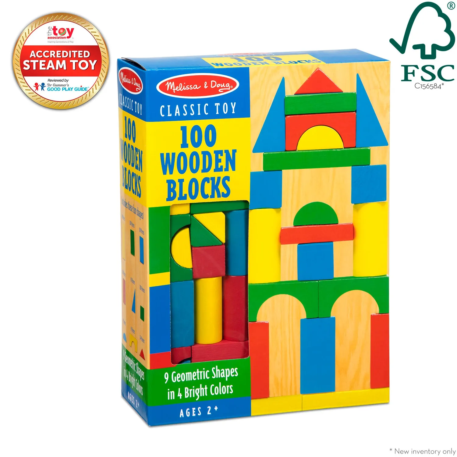 Melissa & Doug Creative Builders Holzbausteine 100 Teile Set