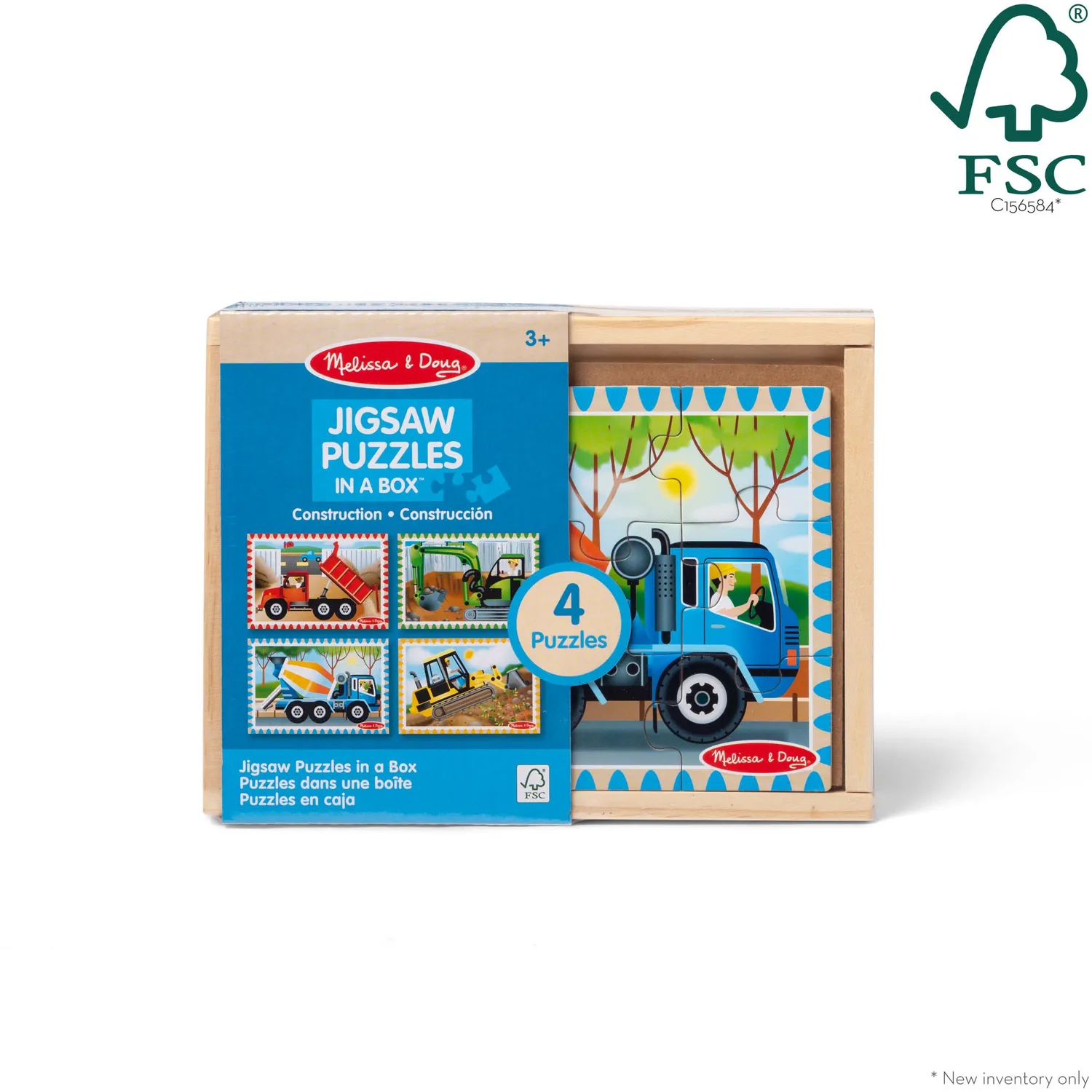 Melissa & Doug Construction Holzpuzzle Baufahrzeuge 4x12 Teile
