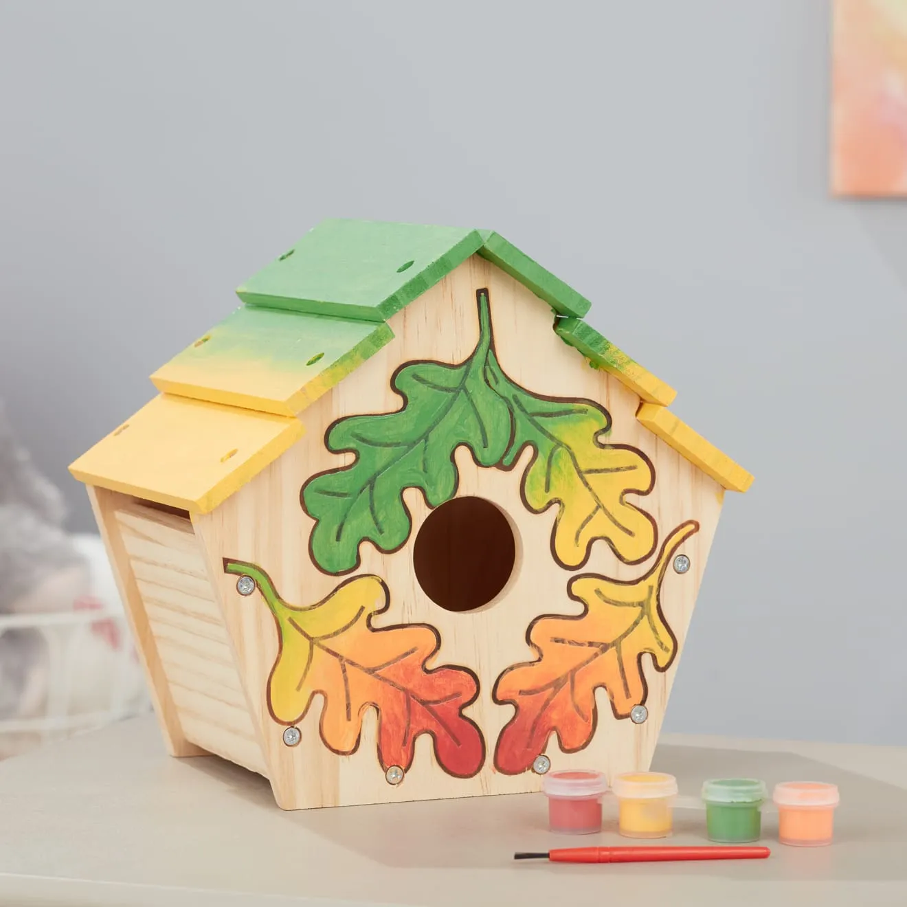 Melissa & Doug Vogelhaus Bastelset Holz zum Bemalen