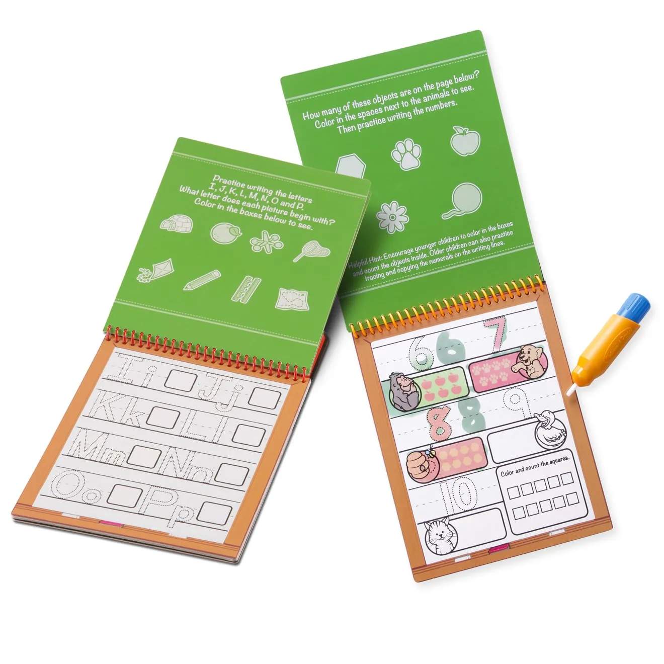 Melissa & Doug Water Wow Tiere Alphabet Zahlen Malset 3 Hefte