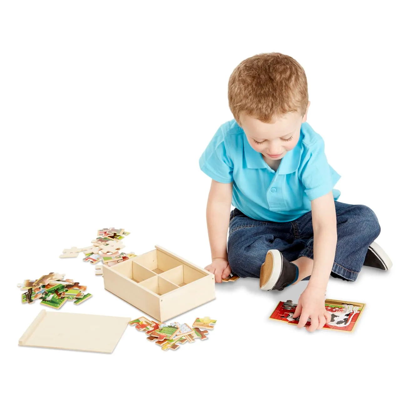 Melissa & Doug Farm Holzpuzzle Box 4x12 Teile Tiere