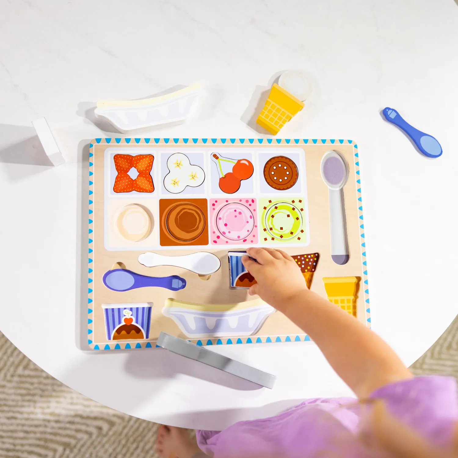 Melissa & Doug Ice Cream Magnetpuzzle Holz Eis 16-teilig