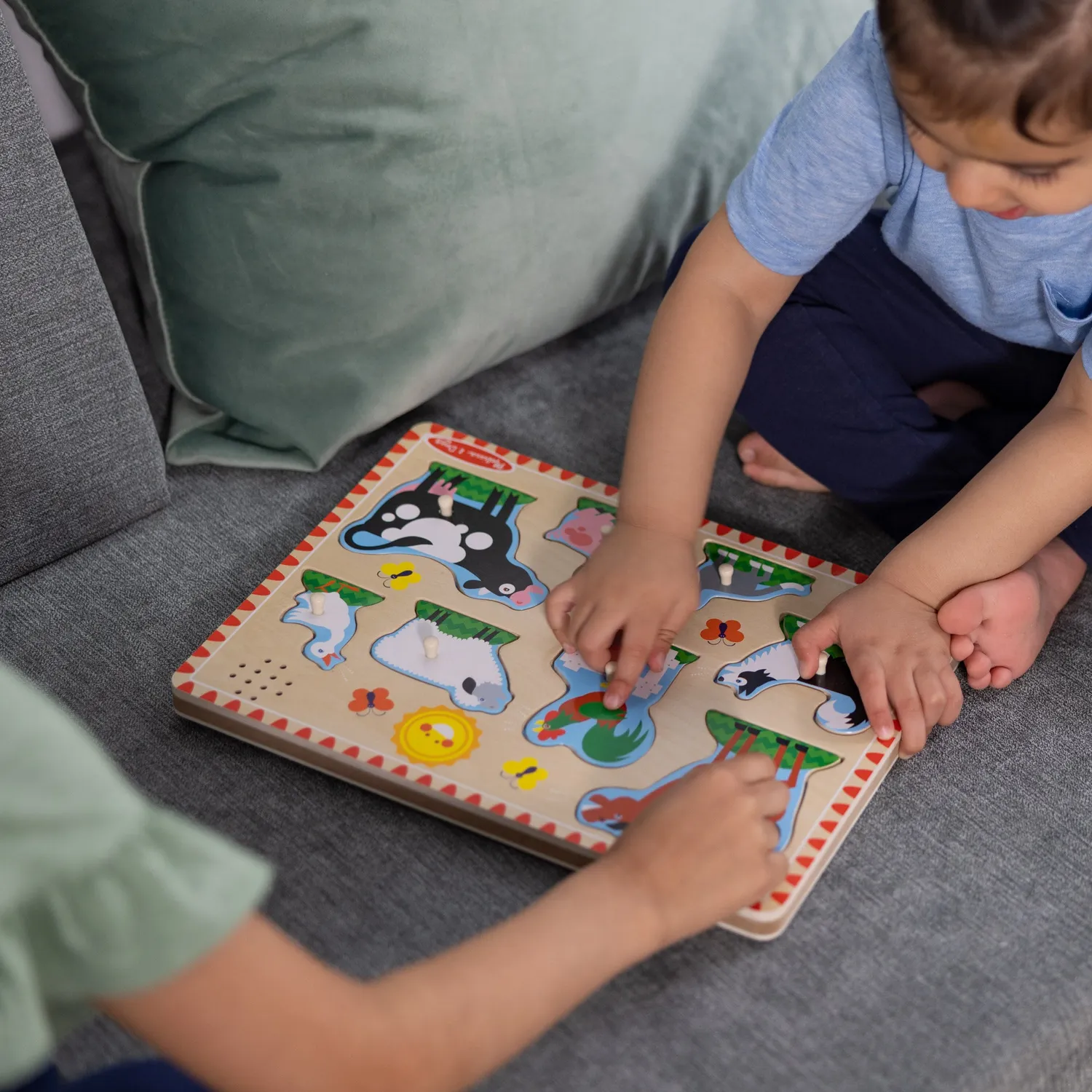 Melissa & Doug Sound Puzzle Holzpuzzle 2er-Pack 8 Teile