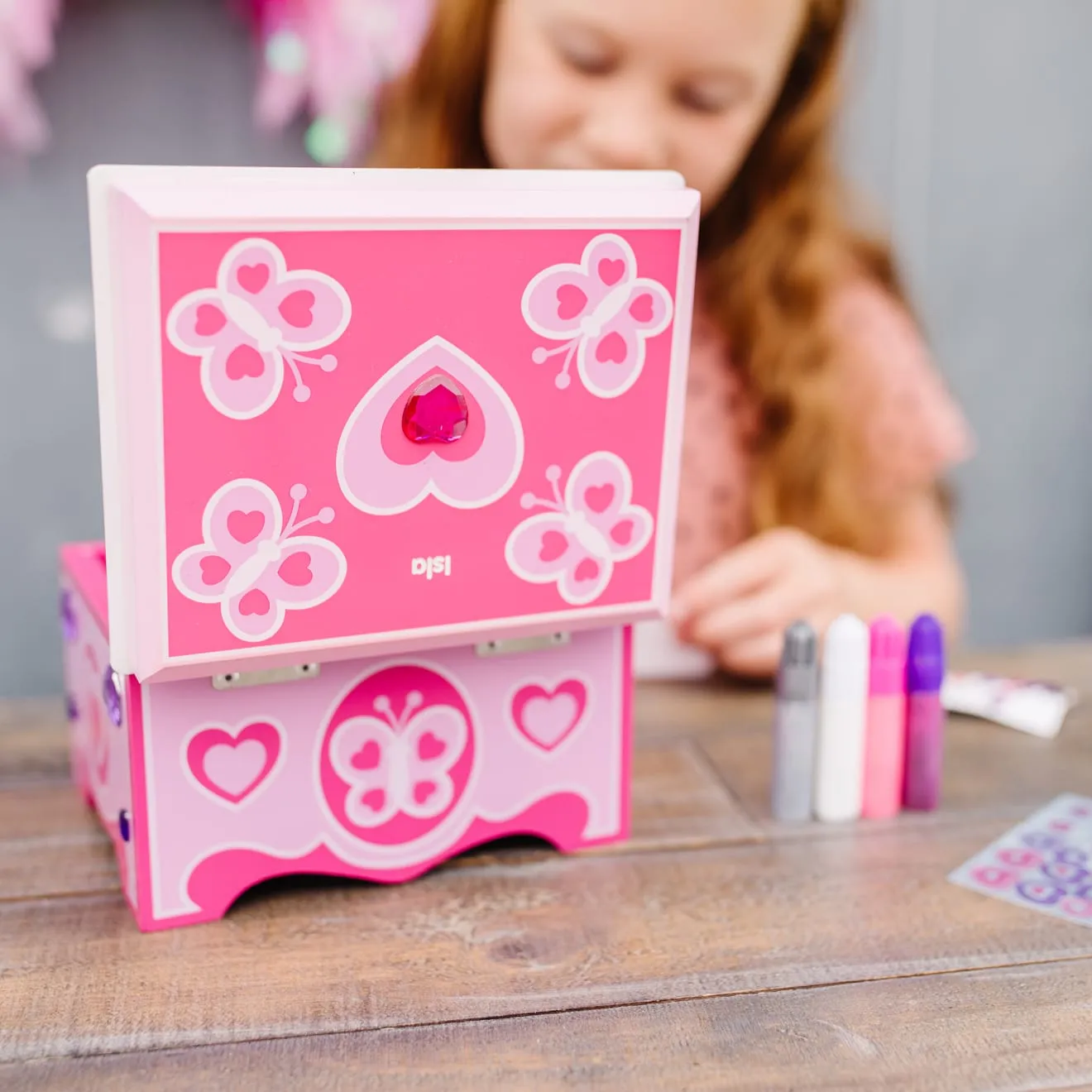 Melissa & Doug Created by Me Schmuckkästchen Bastelset Holz rosa