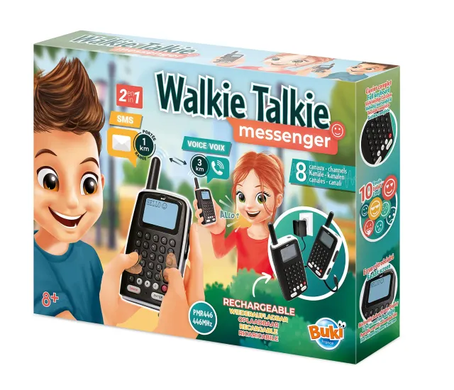 Buki TW04 Walkie Talkie Messenger Funkgerät 2er Schwarz Weiß