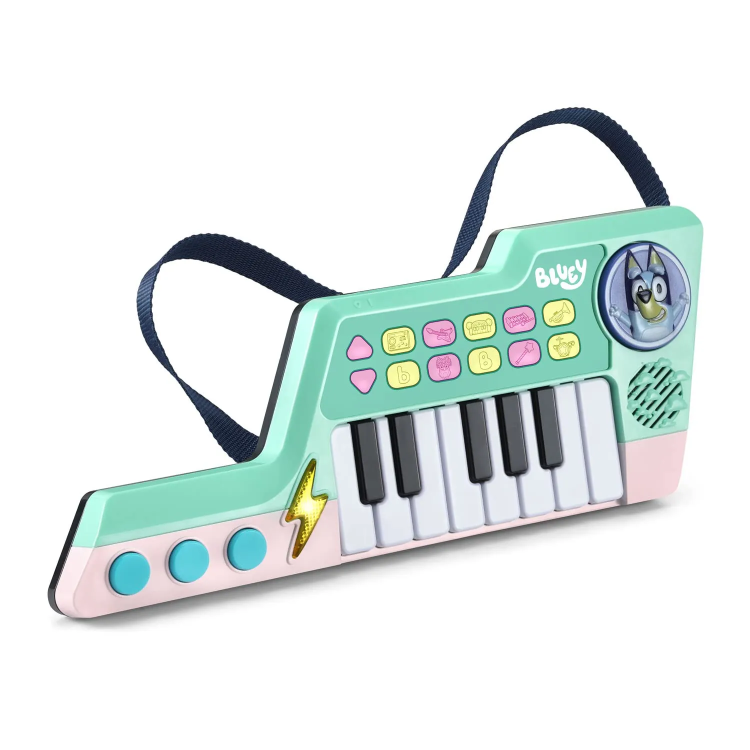 VTech Bluey Keytar Keyboard mit Gurt 10 Melodien 3-6 Jahre