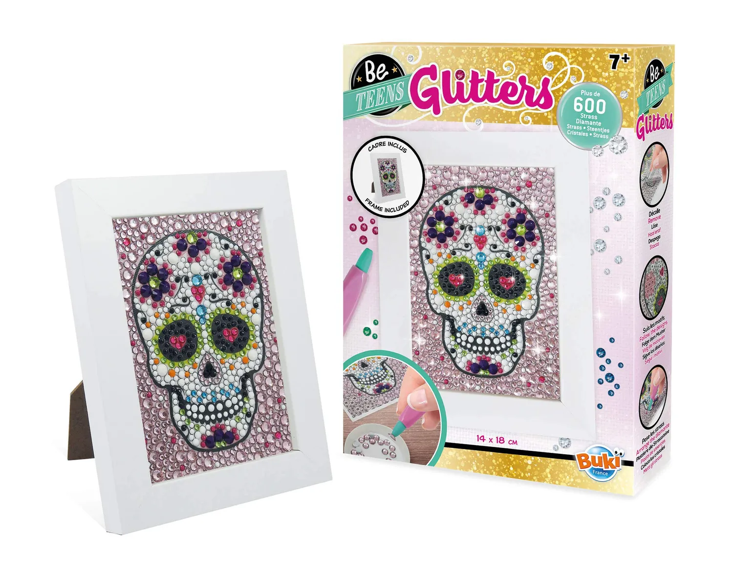 Buki Be Teens Glitters Totenkopf Diamond Painting Rahmen