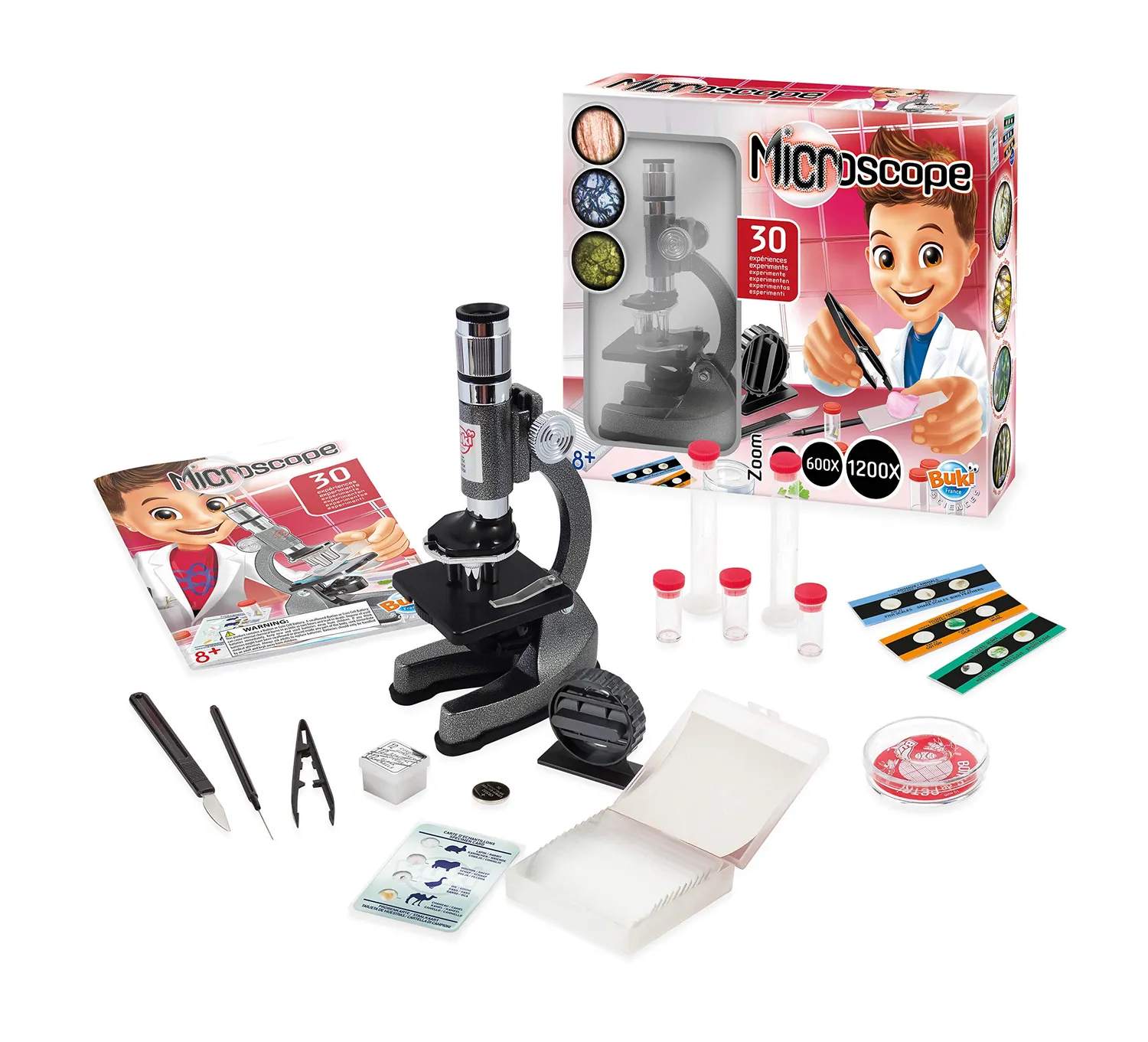 Buki Mikroskop MS907B 30 Experimente Kinder x1200