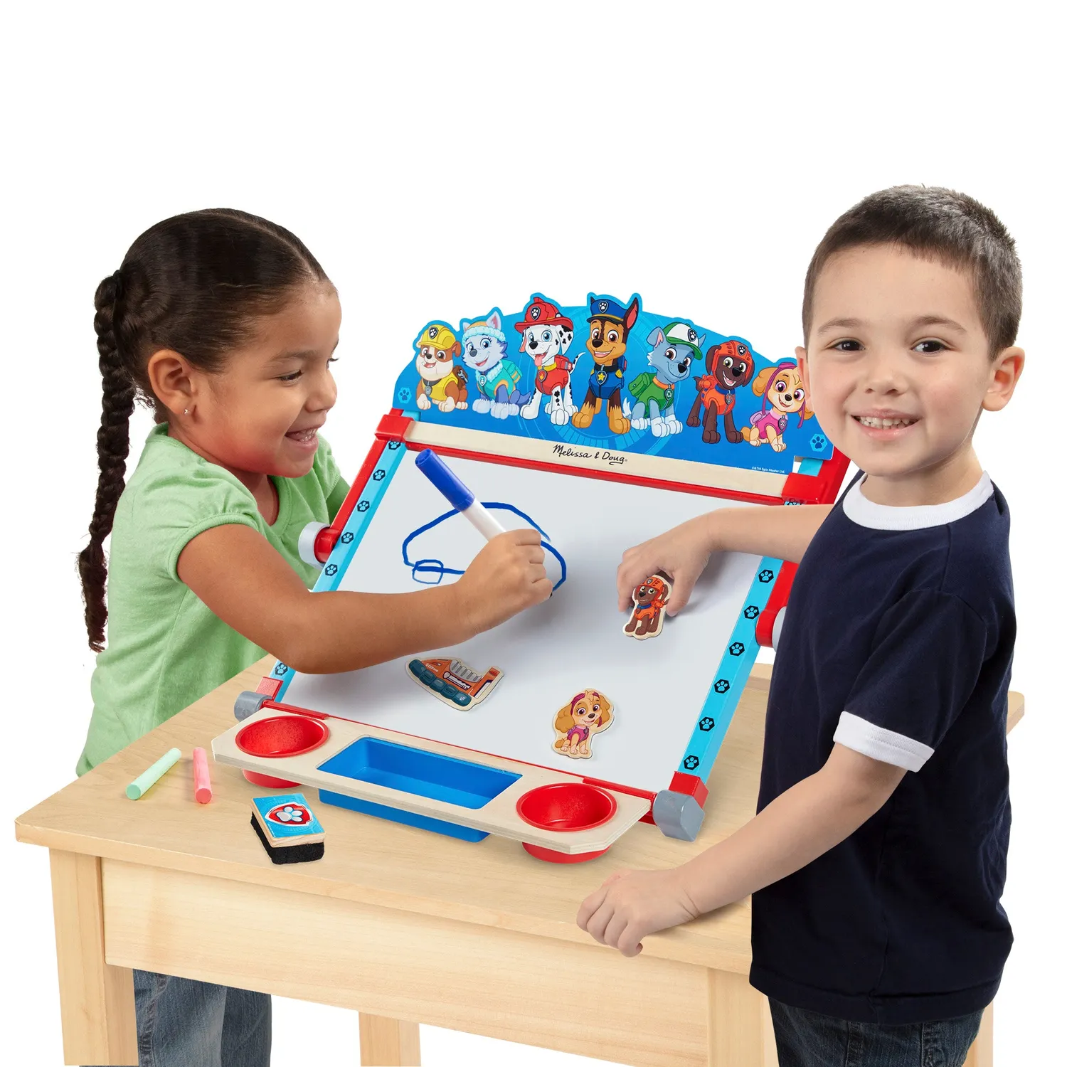 Melissa & Doug PAW Patrol Maltisch Holz mit Tafel und Rolle