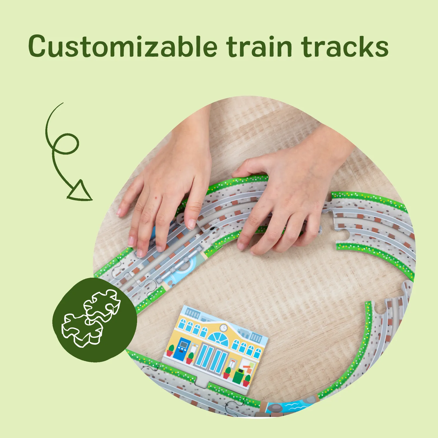 Melissa & Doug Railroad Bodenpuzzle 48 Teile mit Zügen