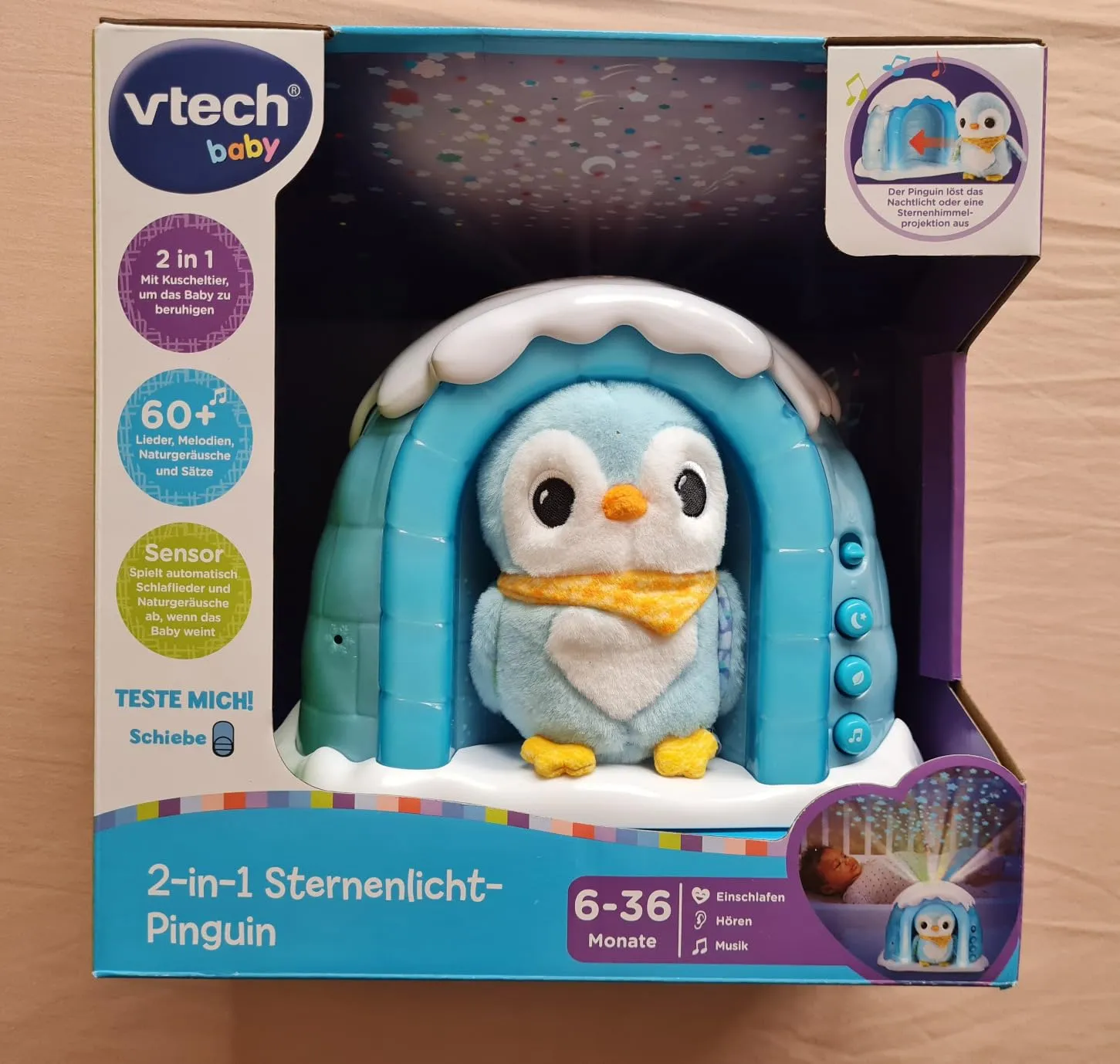 VTech Baby Sternenlicht-Pinguin Einschlafhilfe Projektor 6-36 Monate
