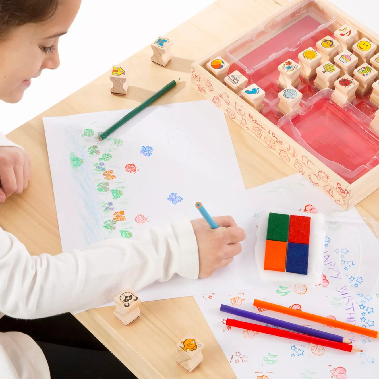 Melissa & Doug Favorite Things Stempelset Holz 26 Stempel ab 3 Jahre