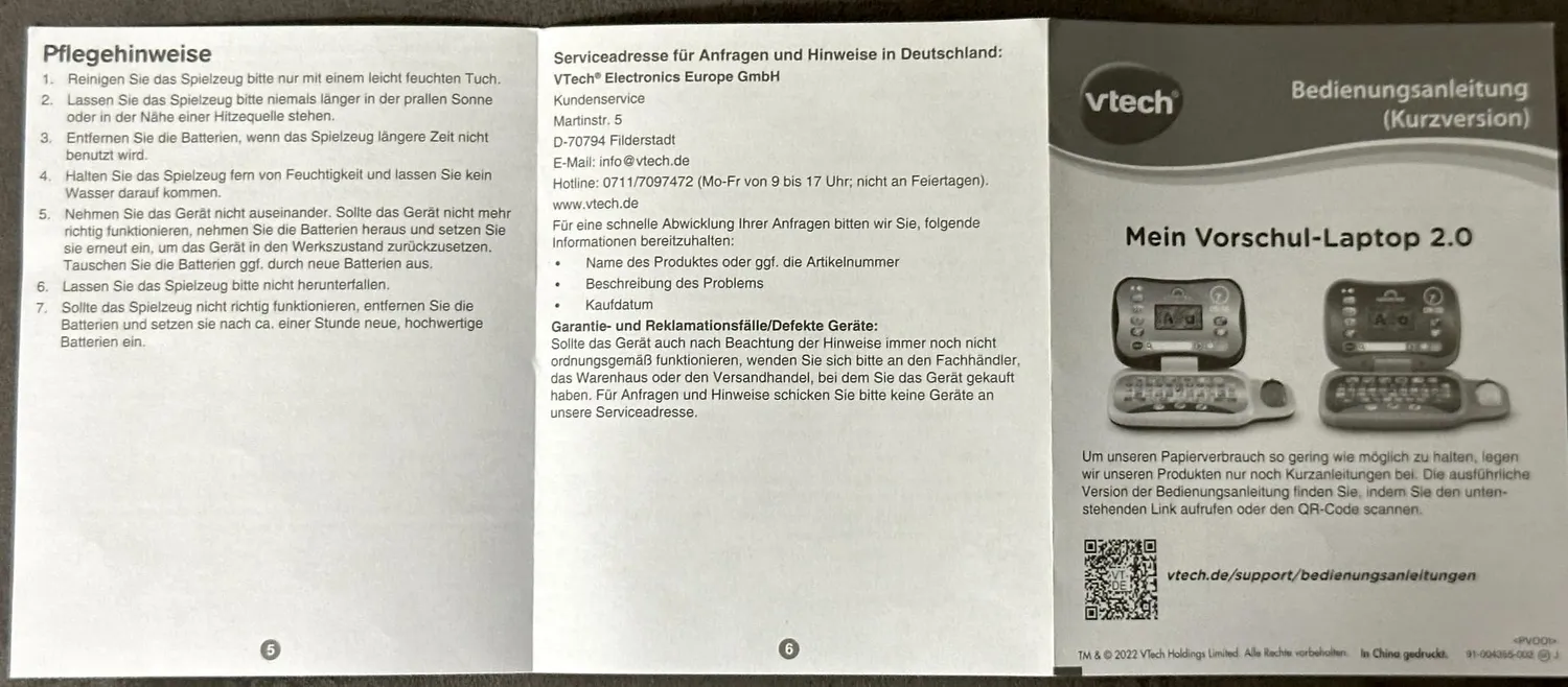 VTech Mein Vorschul-Laptop 2.0 Lerncomputer Blau 3-6 Jahre
