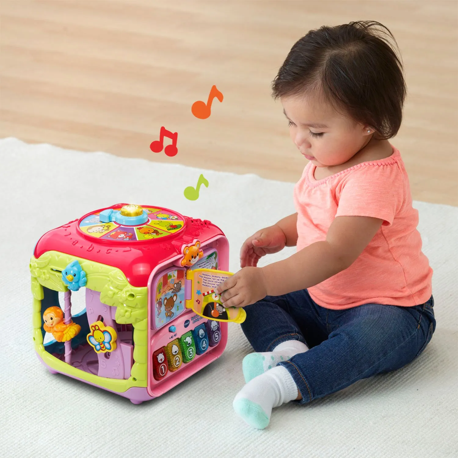 VTech Sortier- Entdeckungs-Aktivitätswürfel rosa 9 Monate
