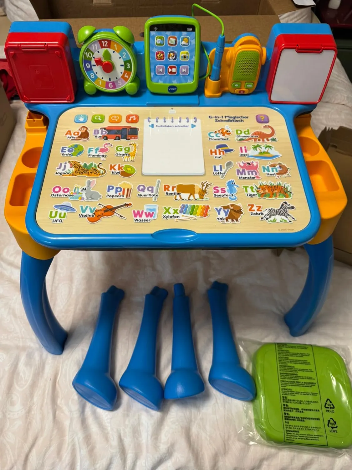 VTech 6-in-1 Magischer Schreibtisch Lernstation Stuhl Blau