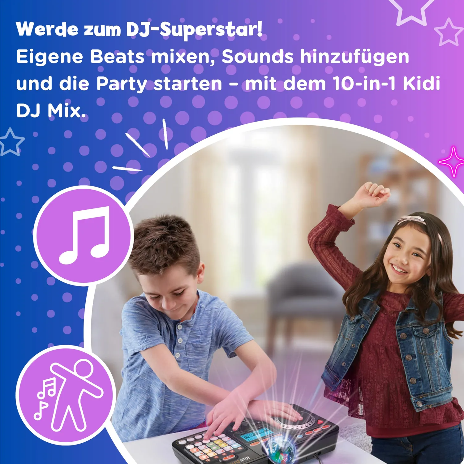 VTech Kidi DJ Mix Mischpult schwarz mit Bluetooth 6-12 Jahre
