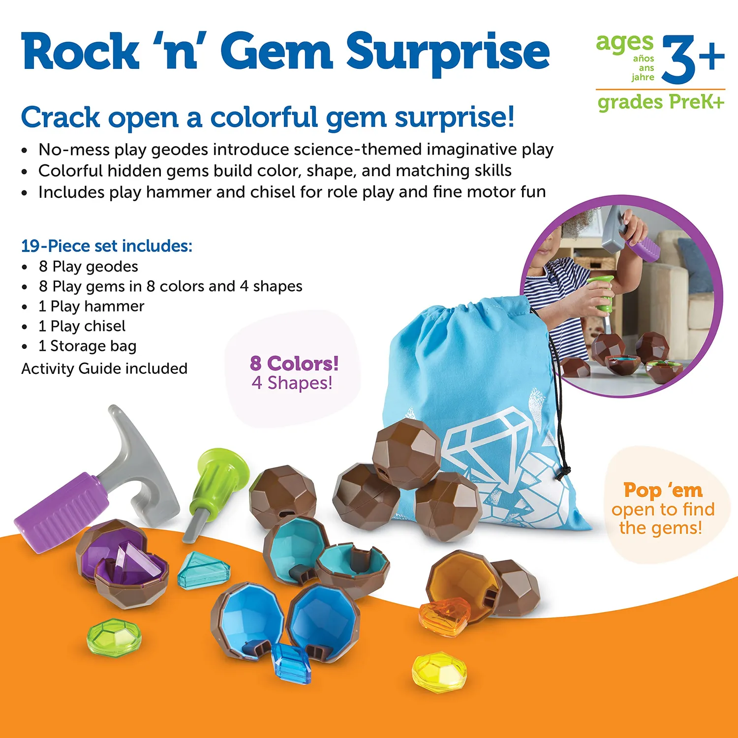 Learning Resources Rock 'n' Gem Lernspiel 2 Geoden ab 3 Jahren