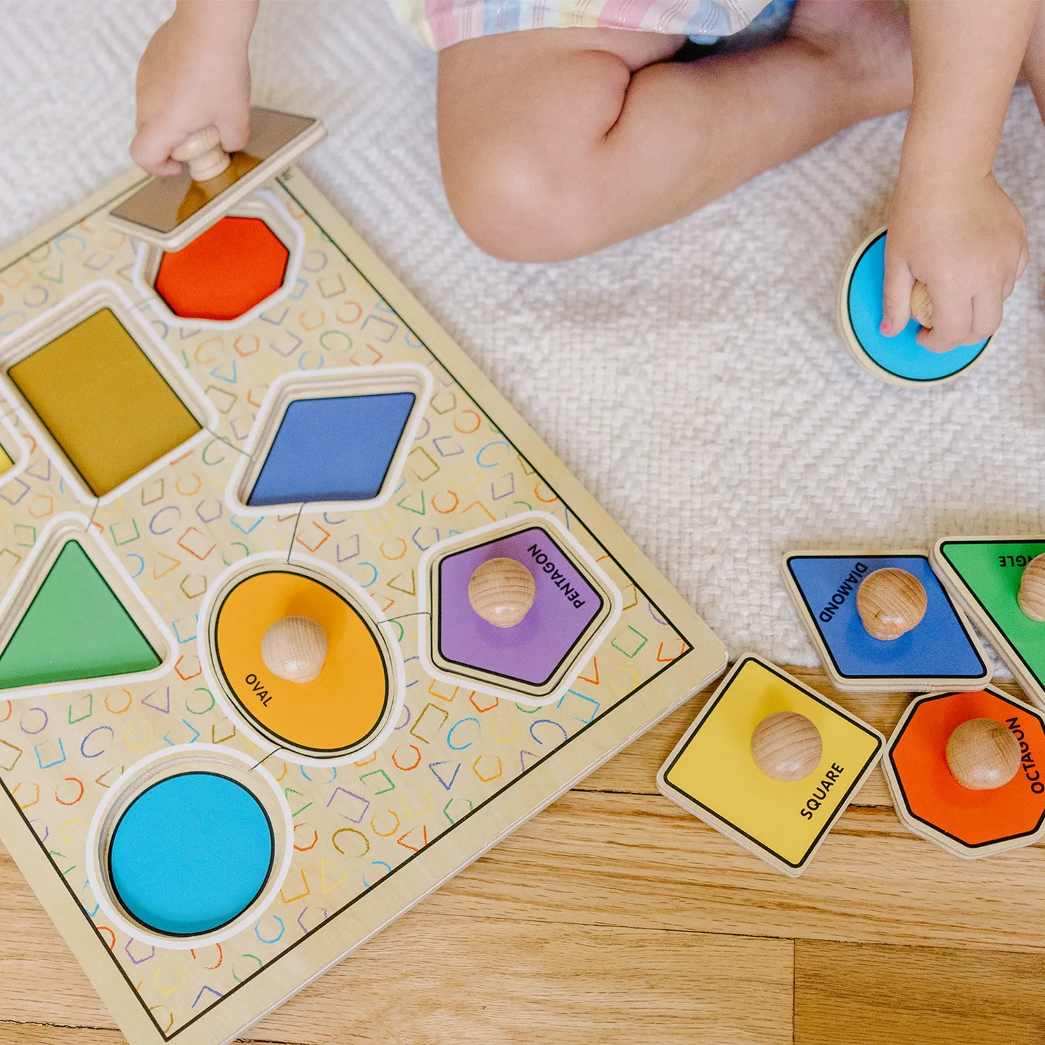 Melissa & Doug Deluxe Steckpuzzle Formen Holz 8-teilig