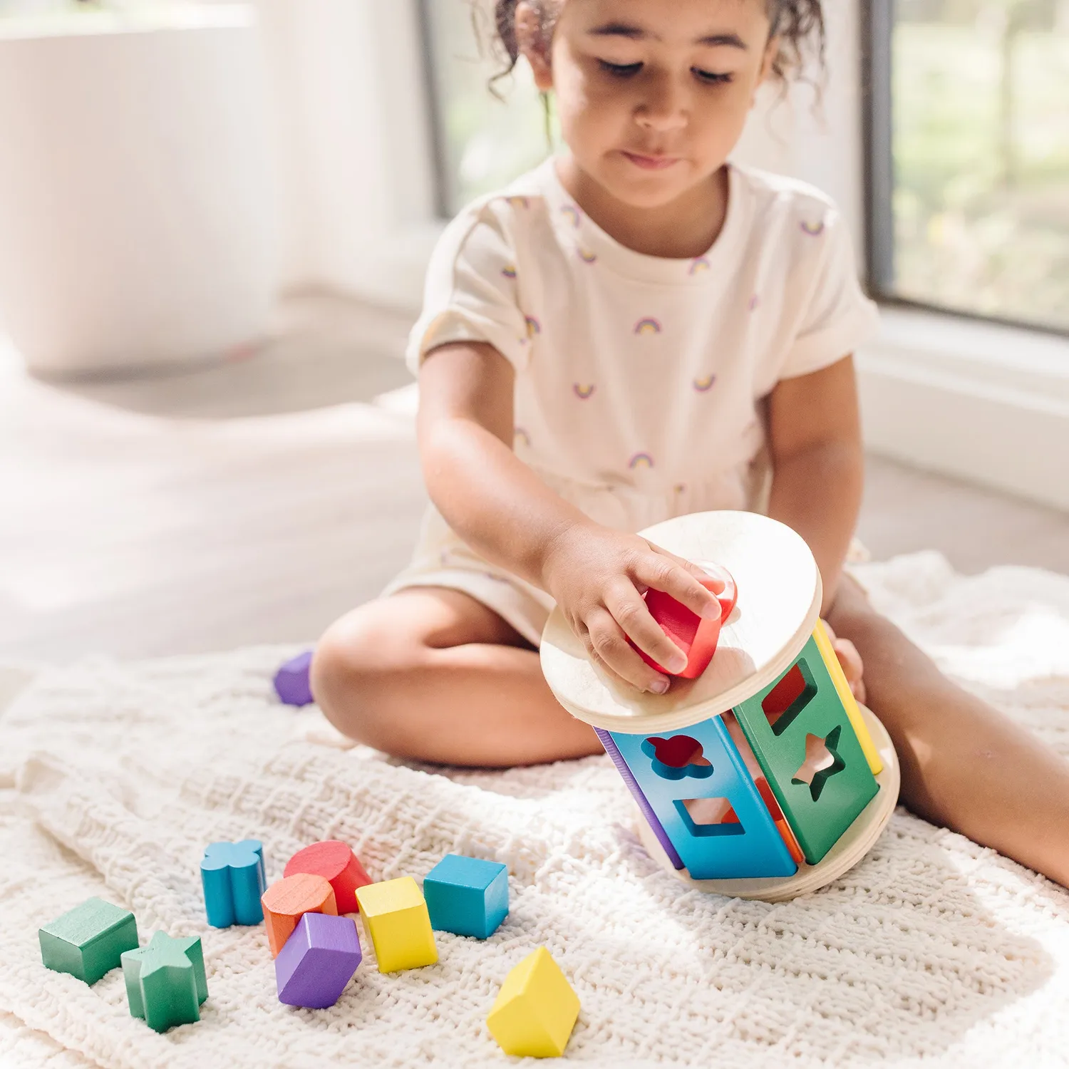 Melissa & Doug Match and Roll Steckspiel Formen Holz