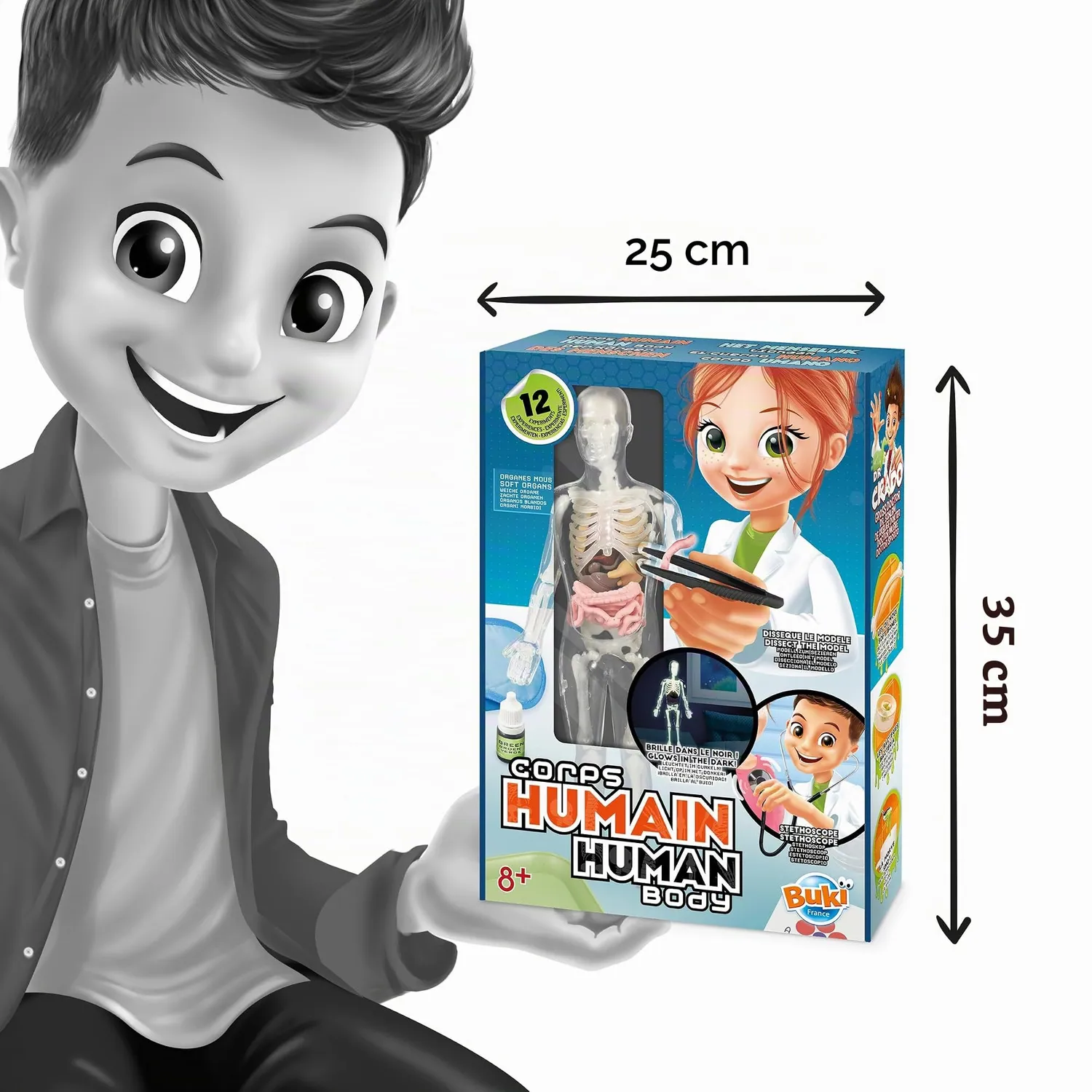 Buki 2163 Der menschliche Körper Anatomie-Set mit Stethoskop