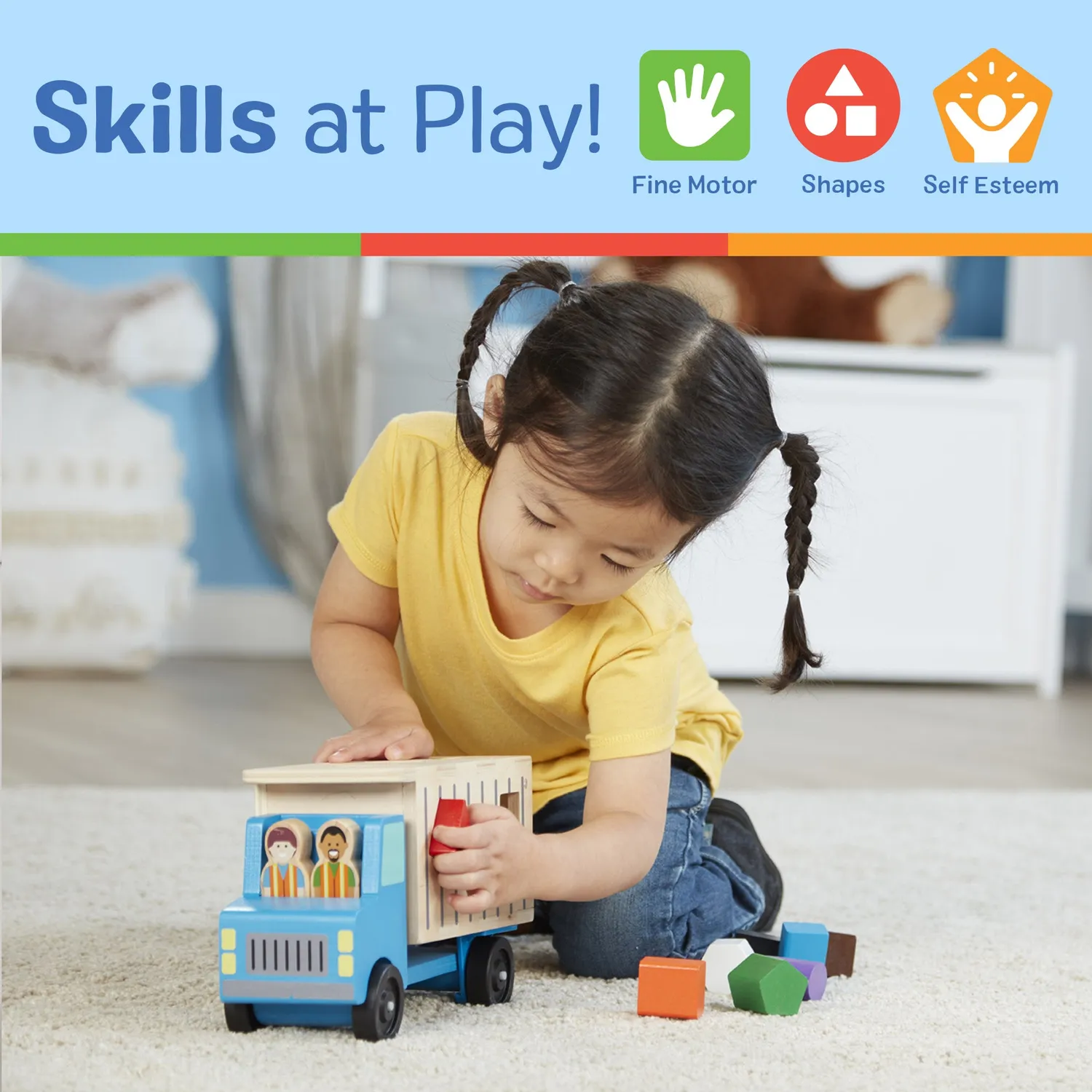 Melissa & Doug Shape-Sorting Dump Truck Kipplaster Holz