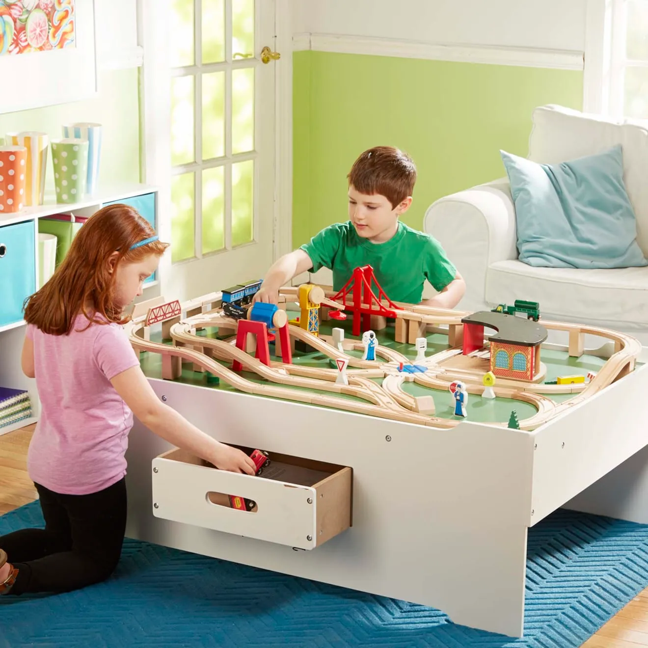 Melissa & Doug Multi-Activity Spieltisch Holz mit Schublade