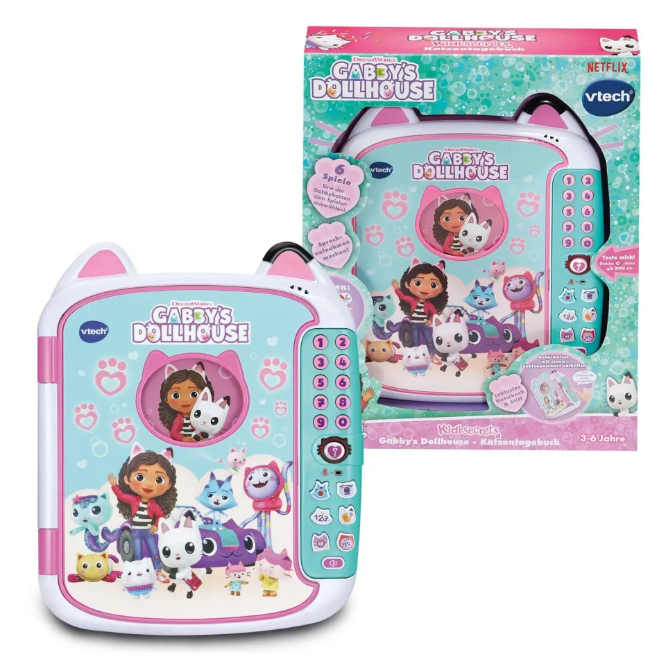 VTech Gabby's Dollhouse Katzentagebuch Zahlenpasswort