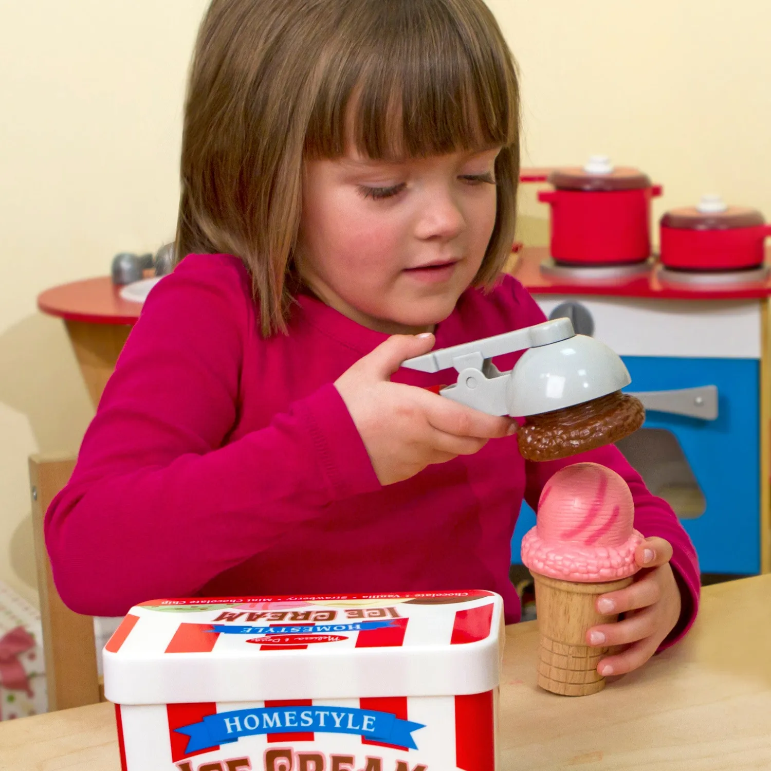 Melissa & Doug Scoop Stack Eis-Set magnetisch 4 Kugeln