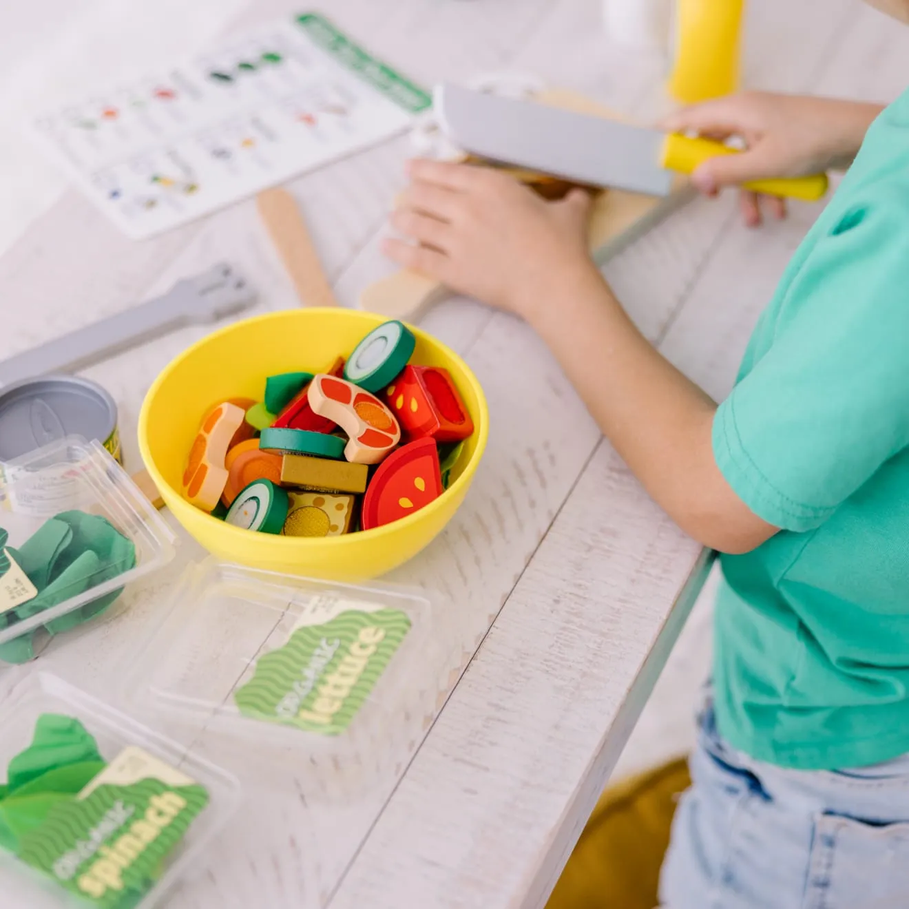 Melissa & Doug Slice & Toss Salat Set 52-tlg Filz Holz