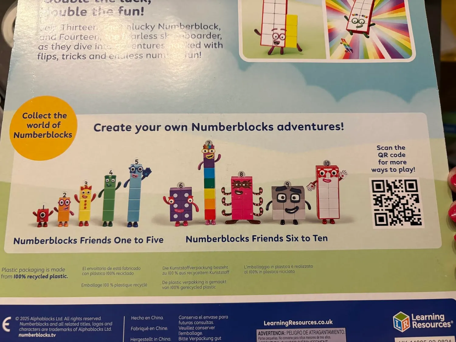 Learning Resources Numberblocks 13+14 Figuren Lernspielzeug Skateboard