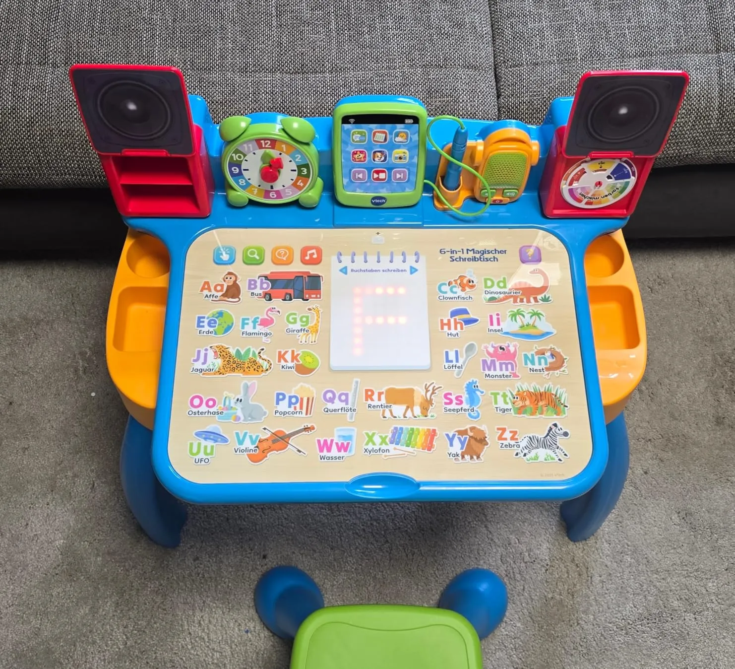 VTech 6-in-1 Magischer Schreibtisch Lernstation Stuhl Blau