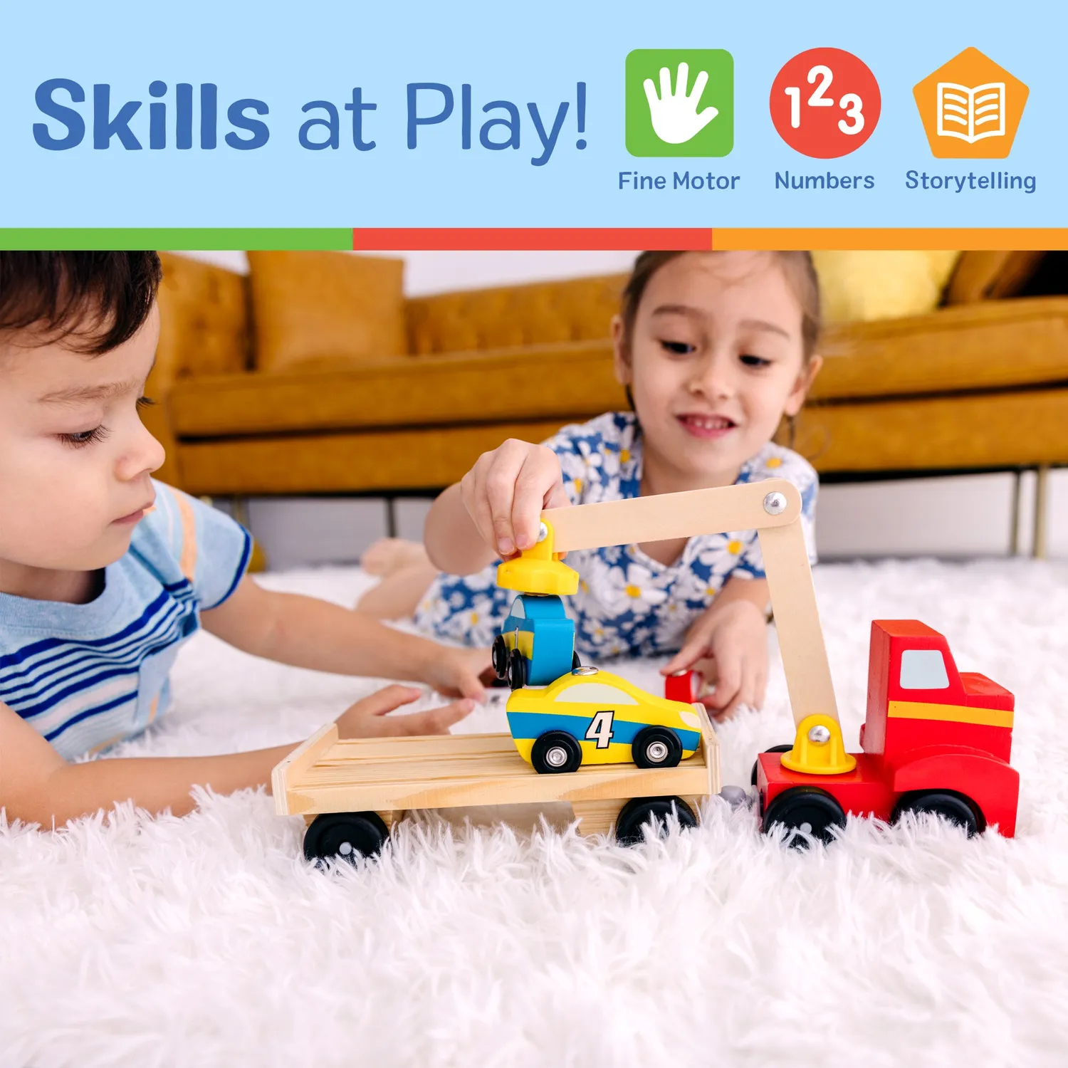 Melissa & Doug Magnet-Autotransporter Holz ab 3 Jahren